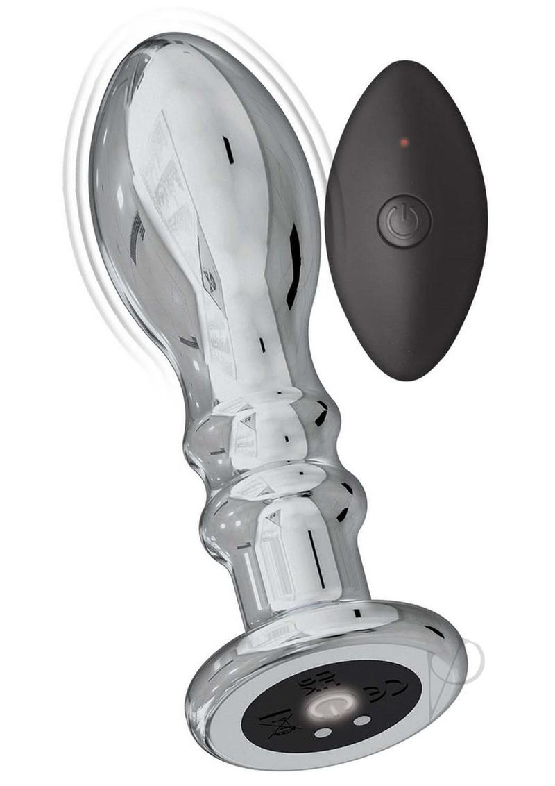 Premium Rechargeable Remote Control Vibrating Metal Anal Plug - Silver | Discreet & Powerful Pleasure for Couples & Solo Play | Enhance Intimacy & Spice Up Your Bedroom Experience