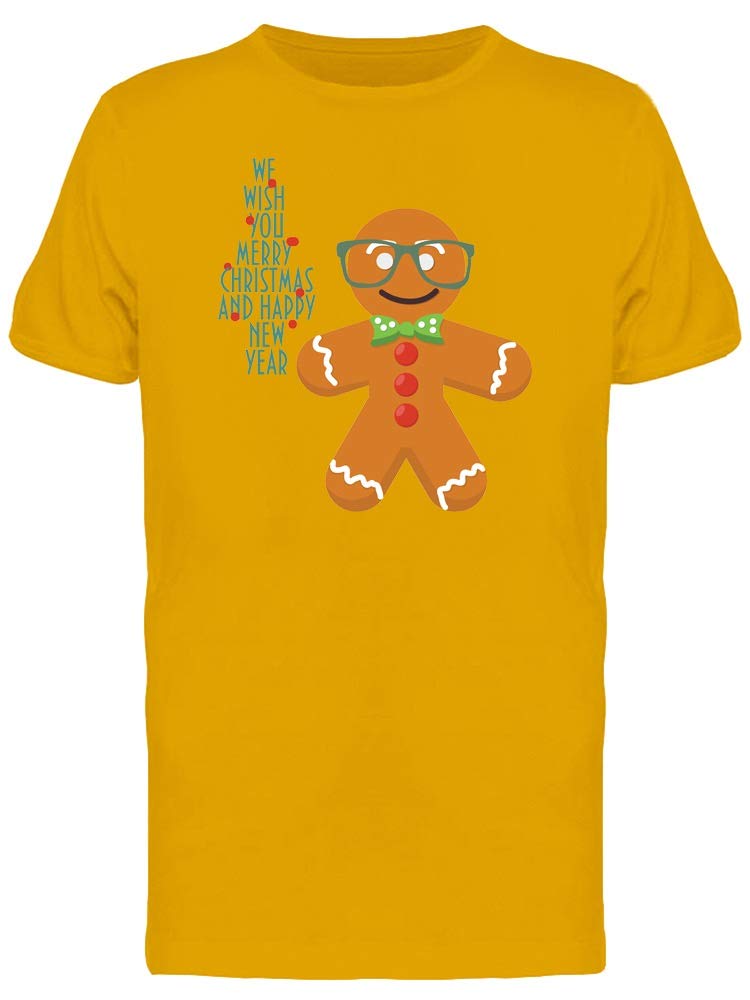 Smartprints Hipster Gingerbread Man T-Shirt for Men - Funny Christmas Graphic Tee - Perfect for Holiday Parties & Casual Wear