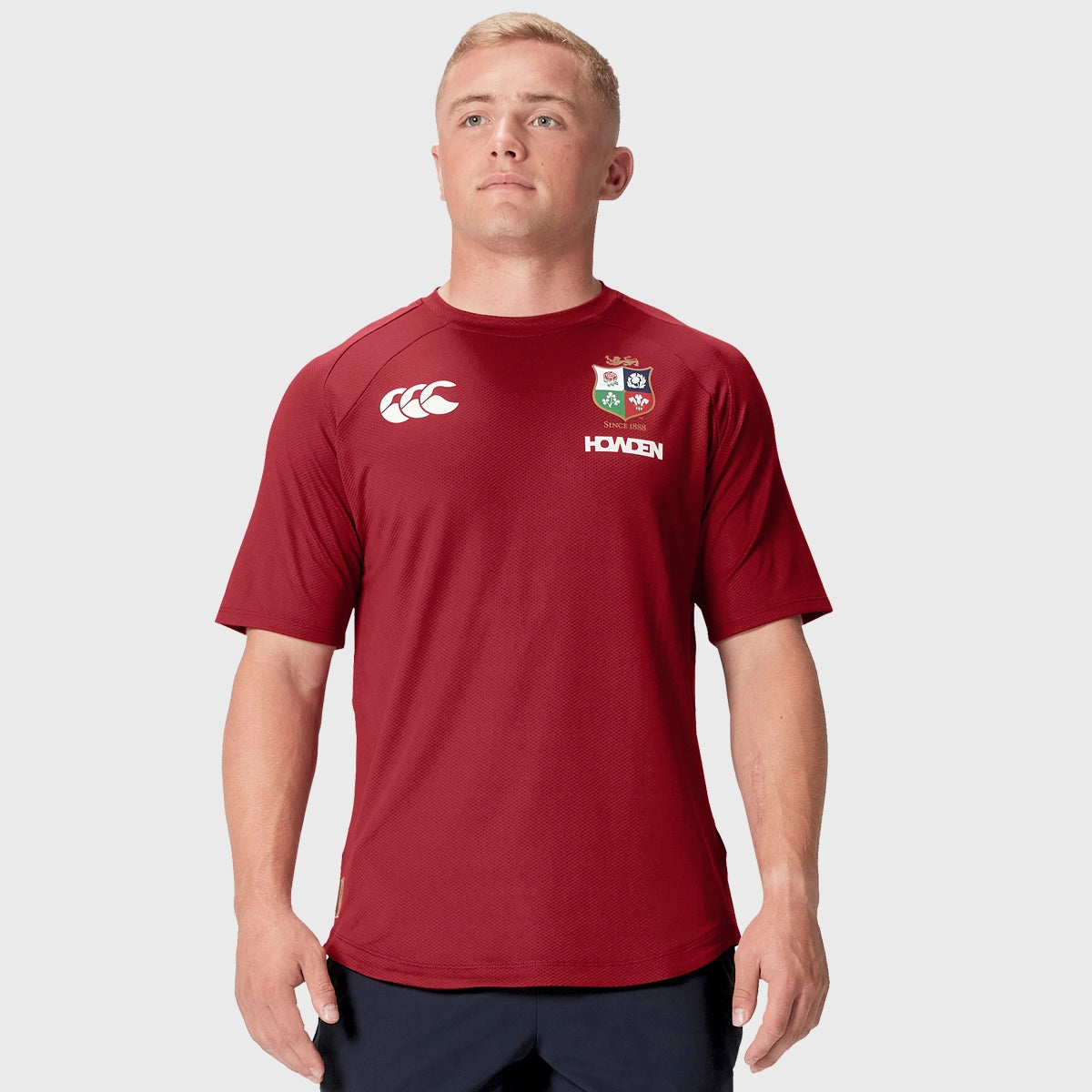 Canterbury British & Irish Lions Men's Everest T-Shirt - Red Rugby Jersey for Training & Match Day - Perfect for Fans & Players