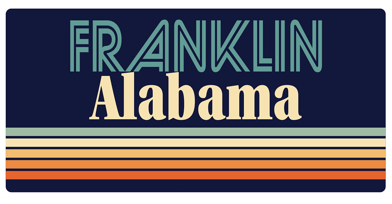 Franklin Alabama 5 x 2.5-Inch Retro Fridge Magnet - Vintage Souvenir & Decorative Refrigerator Magnet for Home, Office, or Gift