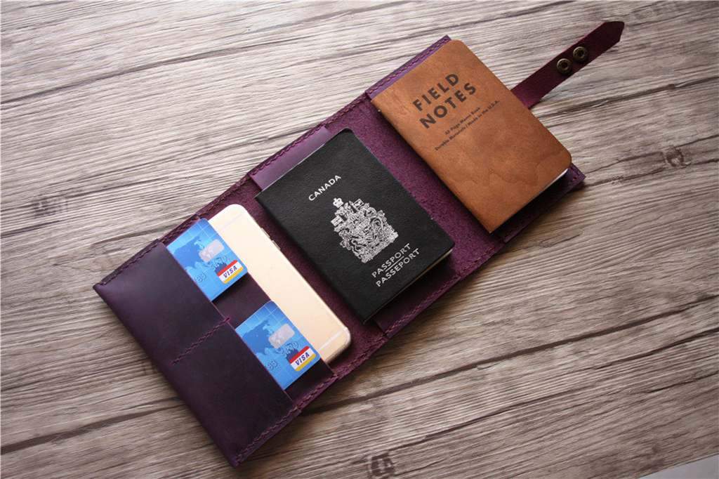 Premium Custom Leather Passport Wallet Holder - RFID Blocking Travel Organizer for Men & Women | Perfect for International Flights, Business Trips & Vacations