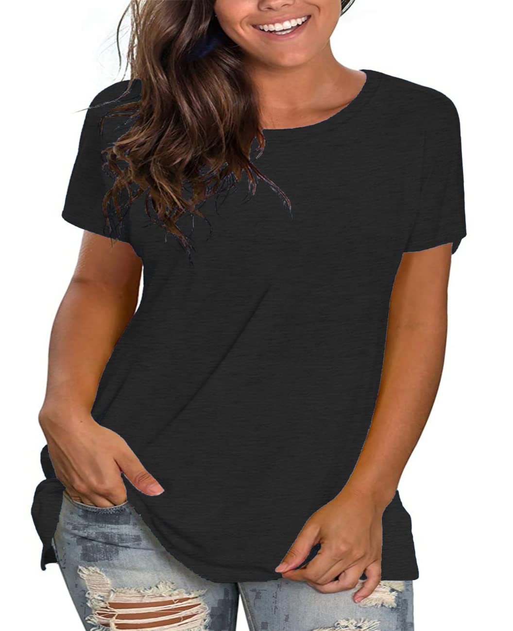 Plus Size Summer T-Shirts for Women - Short Sleeve Round Neck Casual Loose Fit Tee Top - Perfect for Beach, Vacation & Everyday Wear