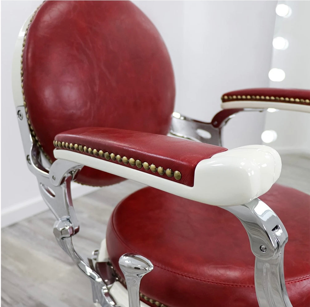 Professional Emerson Barber Chair for Salon & Home Use - Heavy Duty Hydraulic Styling Chair with Adjustable Height & Swivel Base - Perfect for Barbershops, Salons, and Home Grooming Stations