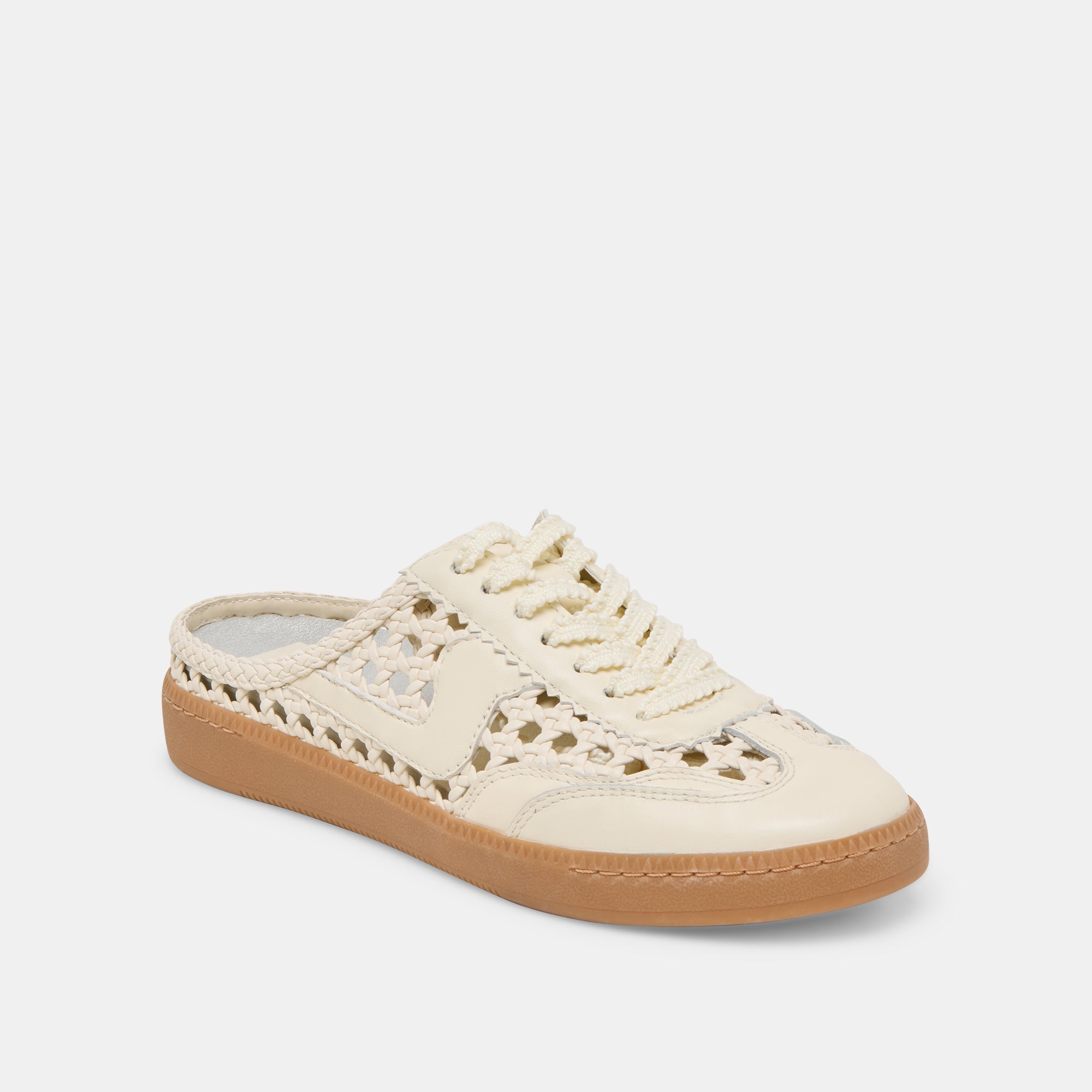 Notice Slide Woven Sneakers - Off-White Woven Stella | Comfortable & Stylish Slip-On Shoes for Casual Wear, Beach, and Summer Outfits
