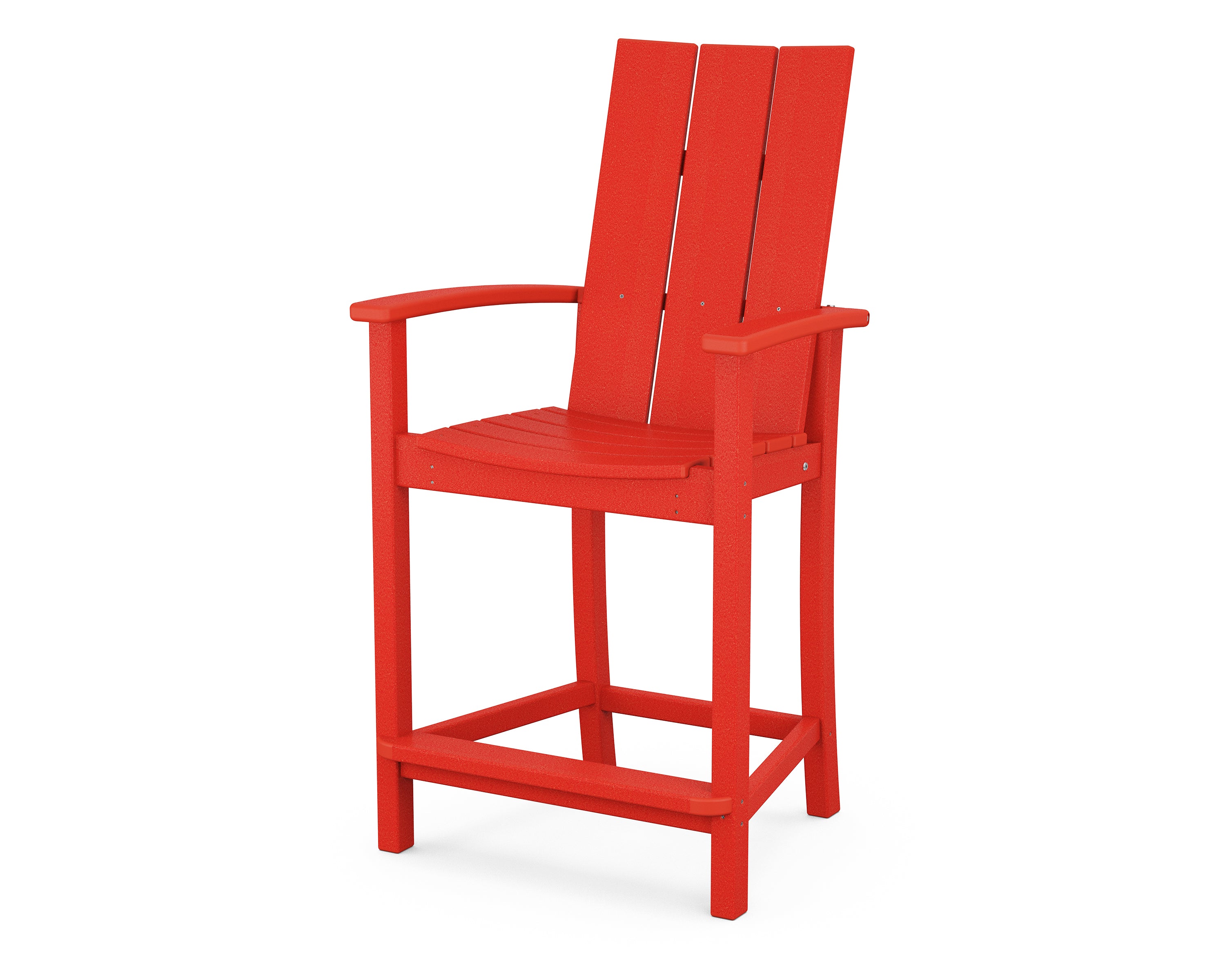 POLYWOOD Modern Adirondack Counter Height Chair - Durable Outdoor Bar Stool for Patio, Deck, Poolside & Garden - Weather-Resistant Poly Lumber Furniture