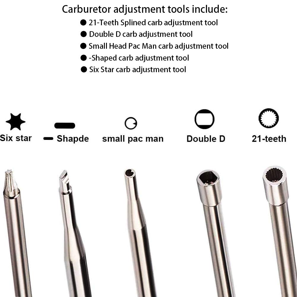 10-Piece Carburetor Adjustment Tool Kit for 2-Cycle Small Engines - Compatible with Echo, STIHL, Poulan, Husqvarna, MTD, Ryobi & Homelite - Perfect for Trimmer, Weed Eater & Chainsaw Tuning & Maintenance