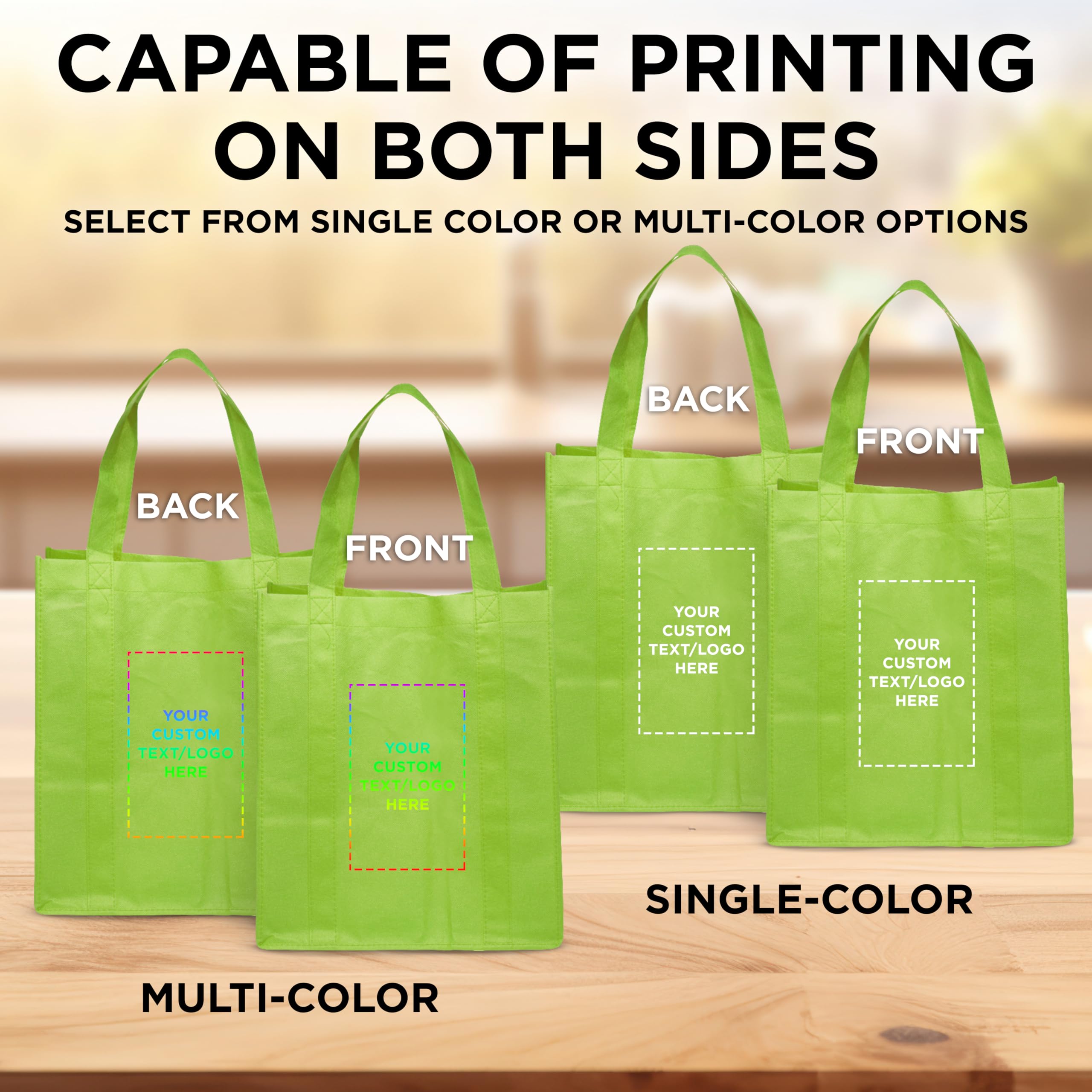 Eco-Friendly Reusable Grocery Tote Bags - Foldable Shopping Bags for Groceries, Farmers Market & Travel | Compact & Durable