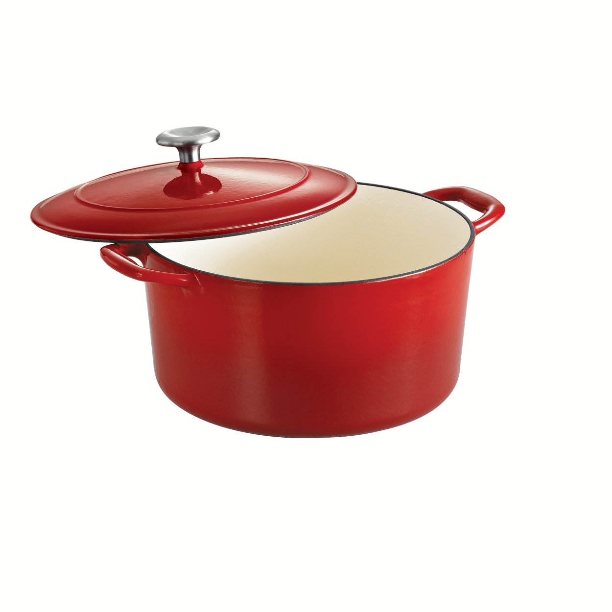Tramontina 6.5-Quart Red Enameled Cast Iron Dutch Oven with Lid - Perfect for Braising, Baking, Soups & Stews on Stovetop or Oven