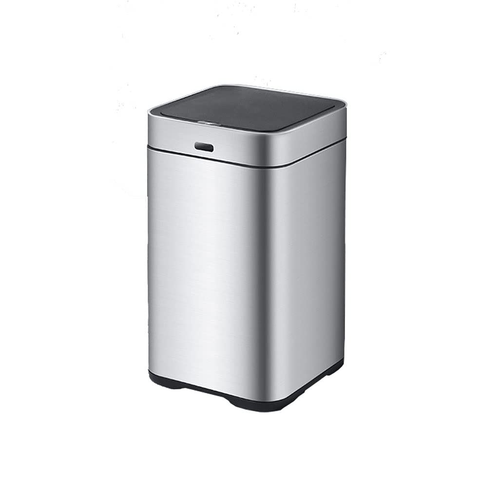 Automatic Sensor Trash Can - 10L Stainless Steel Smart Garbage Bin with Rechargeable Battery for Kitchen, Living Room & Bathroom - Hands-Free Motion Sensor Waste Basket for Home & Office Use