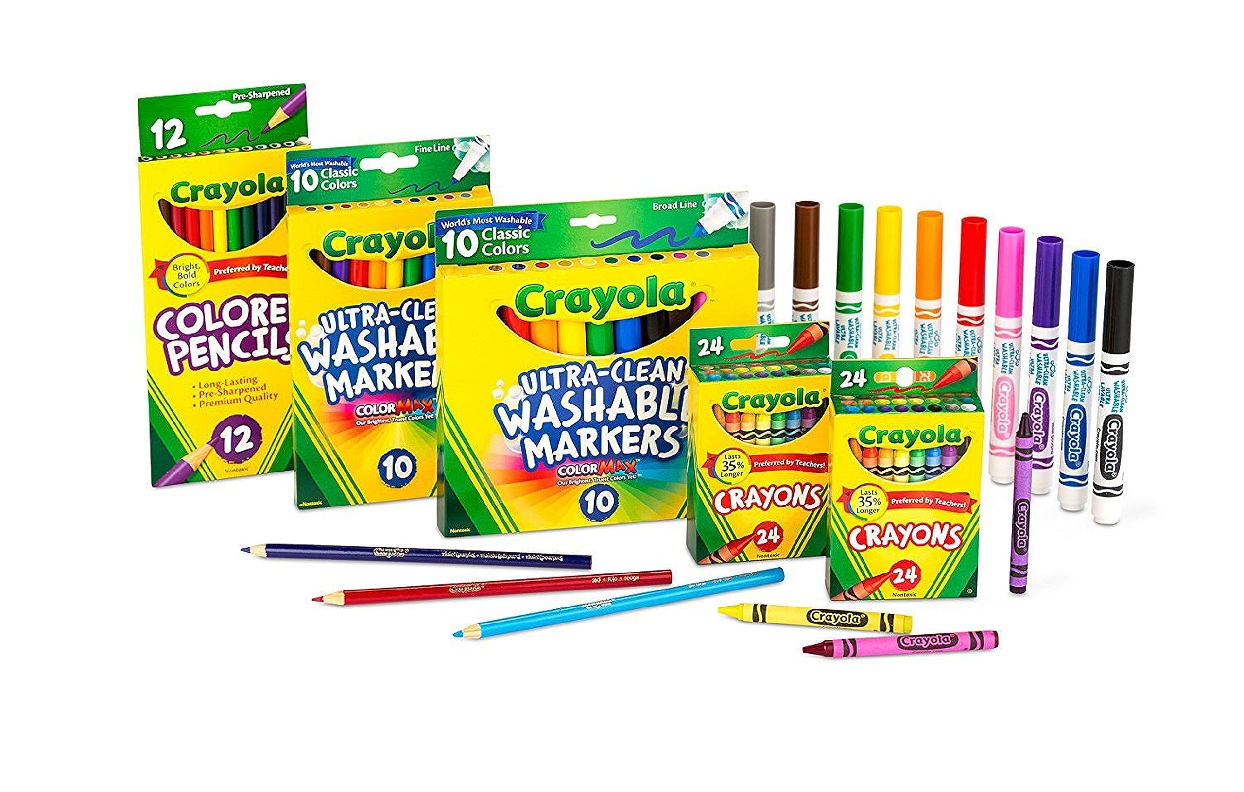 Crayola 80-Piece Art Supplies Set with Crayons, Markers & Colored Pencils - Premium Coloring Kit for Kids, Classroom & Teacher Supplies - Perfect for School Projects, Creative Drawing & Gift Giving [Amazon Exclusive]