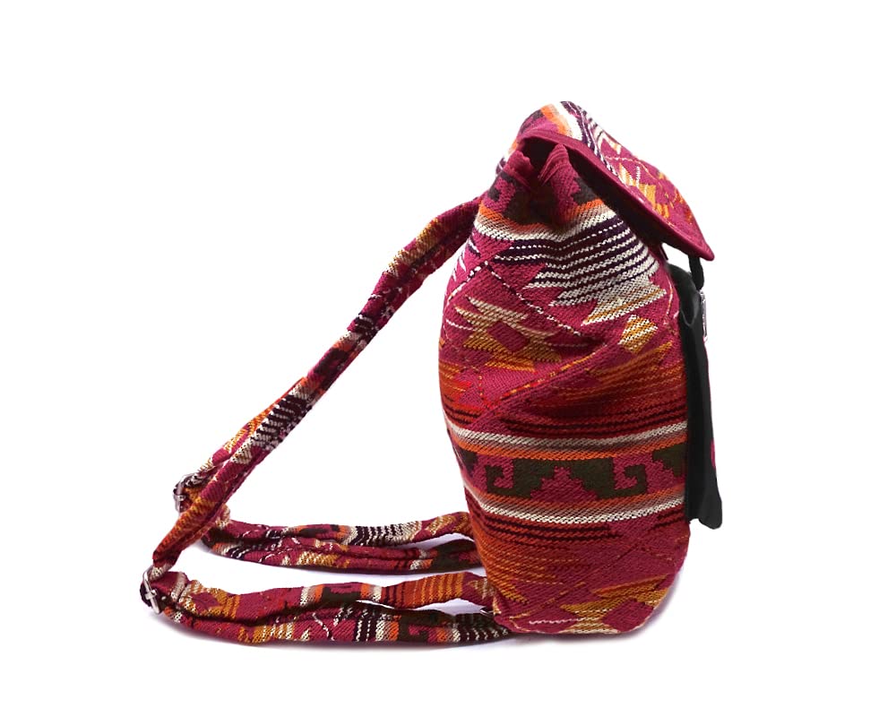 Boho Aztec Print Adjustable Backpack Purse - Handmade Travel Bag for Women
