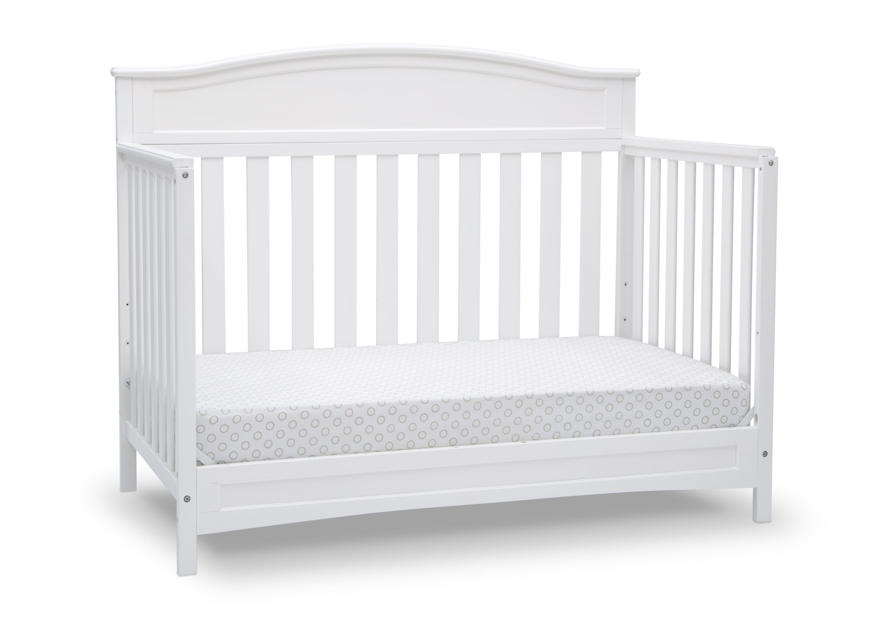 Emery 4-in-1 Convertible Baby Crib - White Nursery Furniture for Toddler to Full Size Bed - Perfect for Modern Nursery & Kids Bedroom Decor