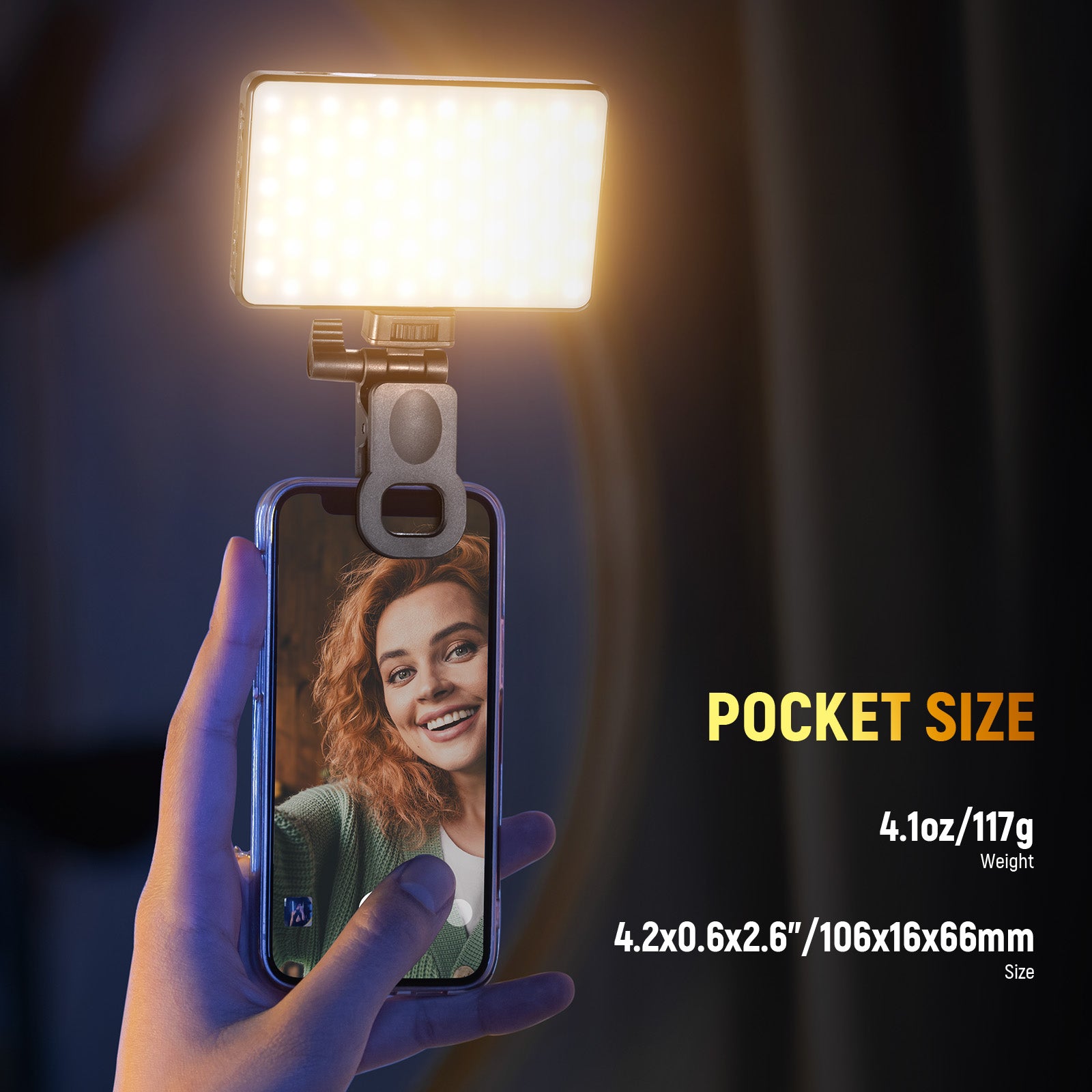 NEEWER BL120B Clip-On LED Selfie Light Kit with Adjustable Brightness for Smartphones - Perfect for YouTube Videos, TikTok Live Streaming & Nighttime Photography