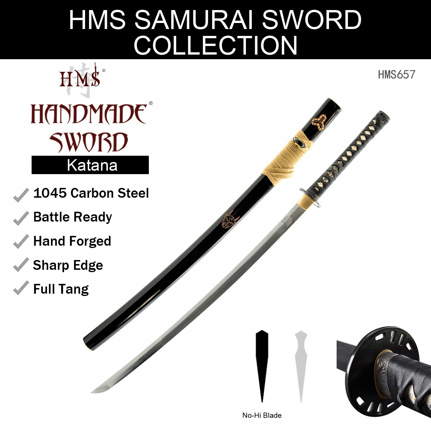 Authentic HMS Fully Functional Hattori Hanzo Iron Tsuba - Handcrafted Samurai Sword Guard for Cosplay, Martial Arts & Collectors