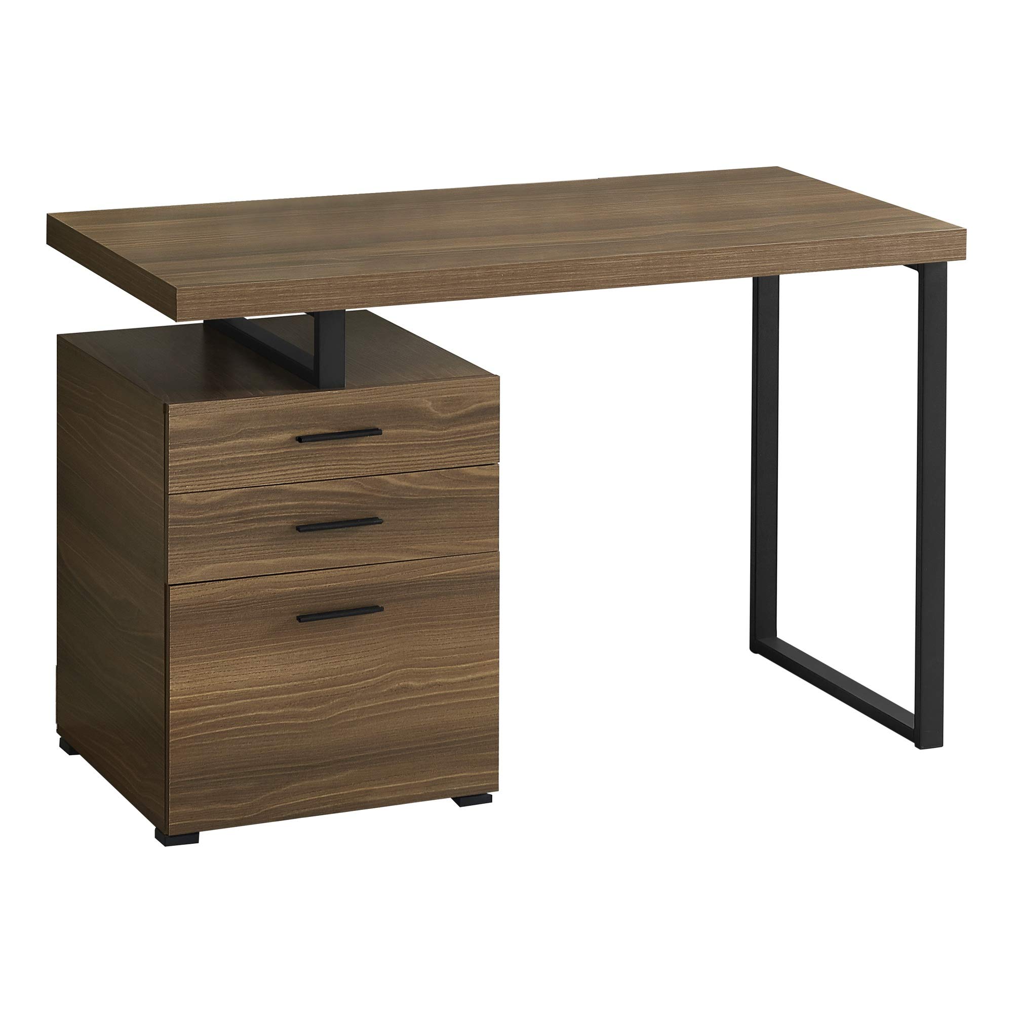 Ergonomic 48-Inch Computer Desk with Walnut Finish & Black Metal Frame - Perfect for Home Office, Gaming, and Study Spaces