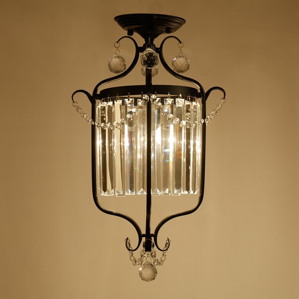 Modern Crystal Ceiling Light - Elegant Iron Chandelier for Dining Room, Hallway, Staircase & Restaurant | Dimmable LED Lighting Fixture for Home & Commercial Spaces