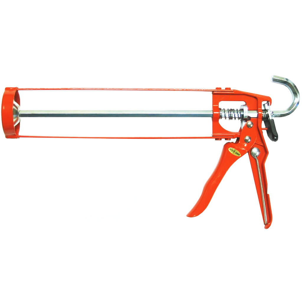 Albion B1 300mL Single 7:1 Ratio Manual Caulking Gun - Heavy Duty Metal Skeleton Sealant Applicator for Construction, Plumbing & DIY Home Projects