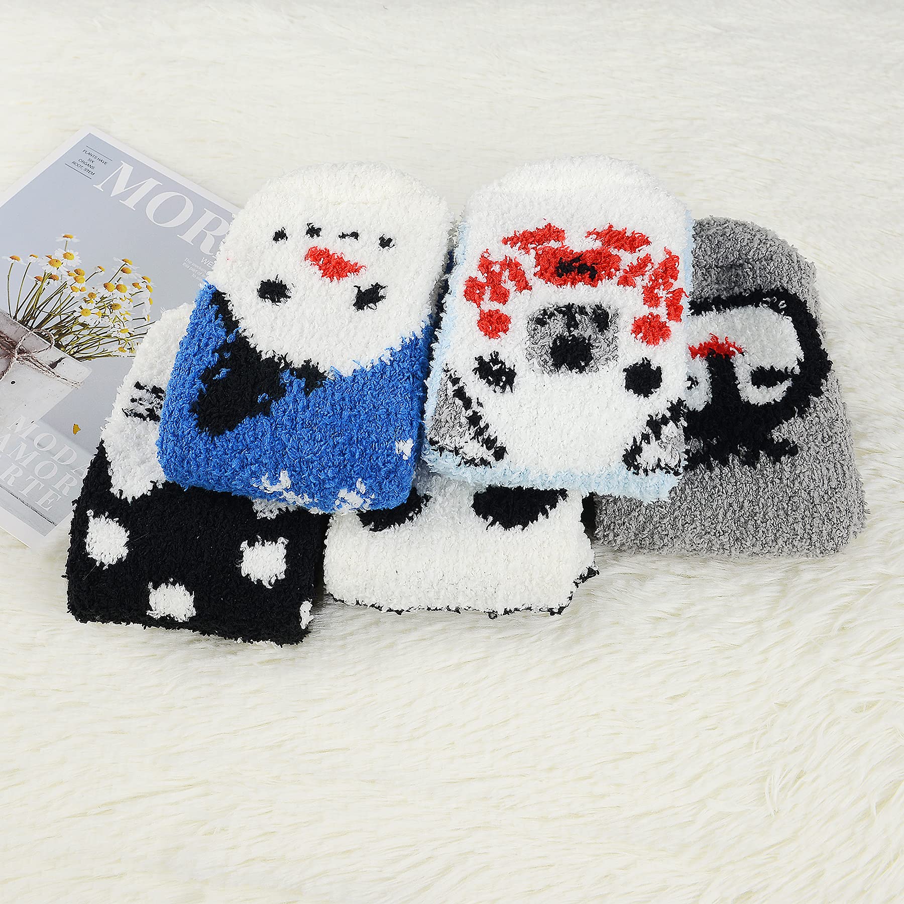 Zando Women's Soft Fuzzy Socks - Thick Warm Winter Slipper Socks for Home, Sleeping & Lounge - Cozy Fluffy Non-Slip House Socks for Cold Weather Comfort