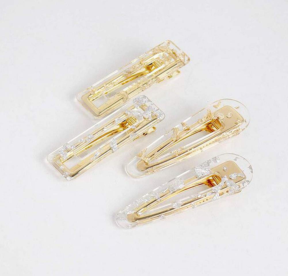 4CS Women's Sweet Duckbill Hair Clips - Acrylic Resin Geometric Alligator Hair Barrettes & Pins - Fashion Hair Accessories for Ladies (A#) - Perfect for Parties, Weddings & Everyday Styling