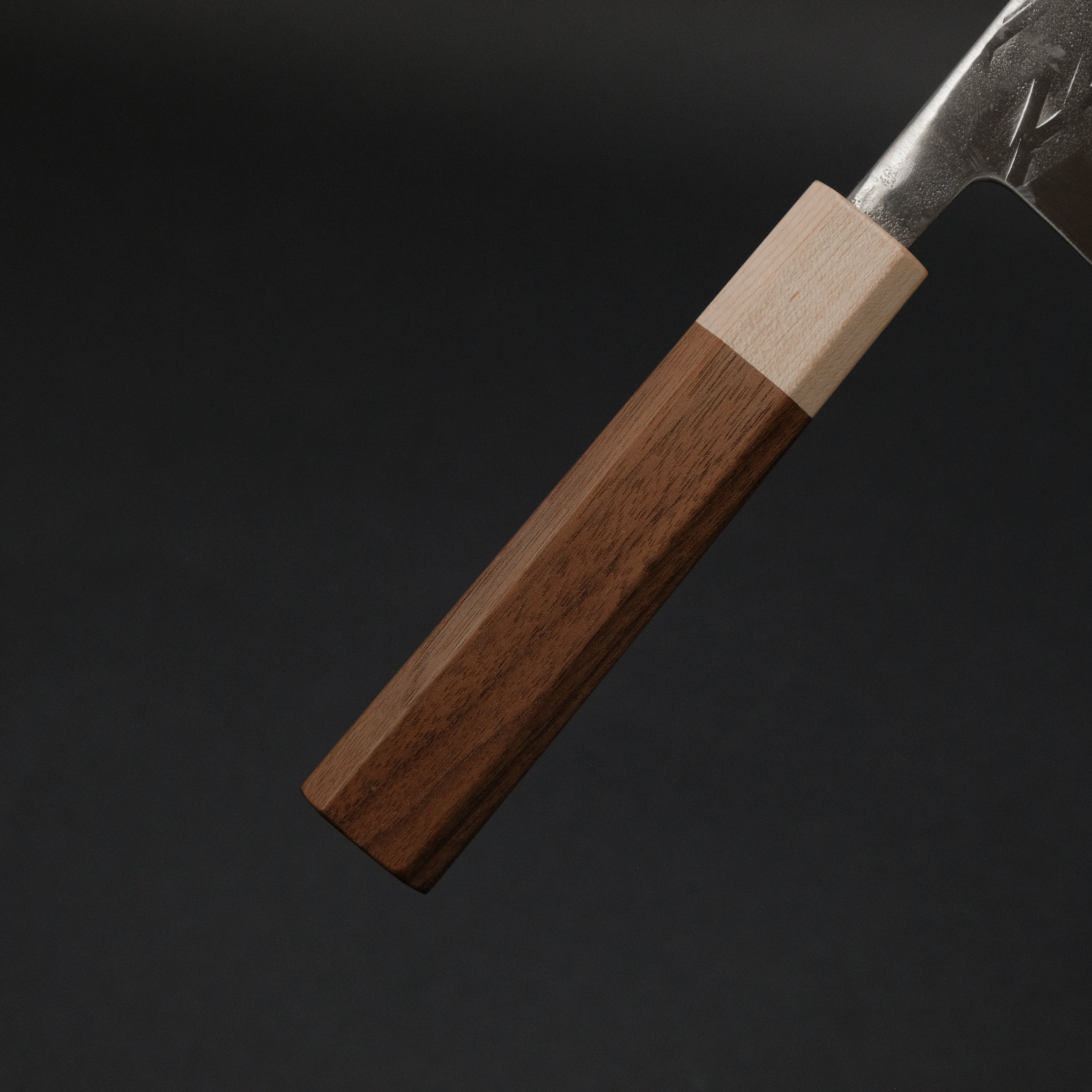Hitohira TD SLD Tsuchime Nakiri Knife 165mm - Japanese Damascus Steel Blade with Walnut Handle - Perfect for Slicing Vegetables, Herbs & Sushi Prep