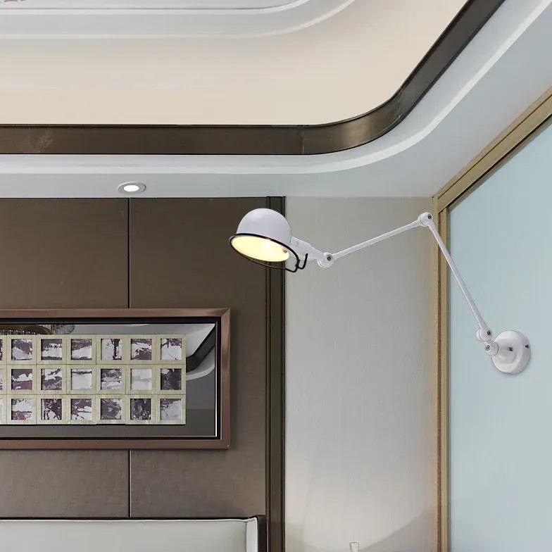 Double Section Arm Reading Industrial Wall Lights - Durable Metal Wall Sconce for Home Office, Workshop & Garage Lighting