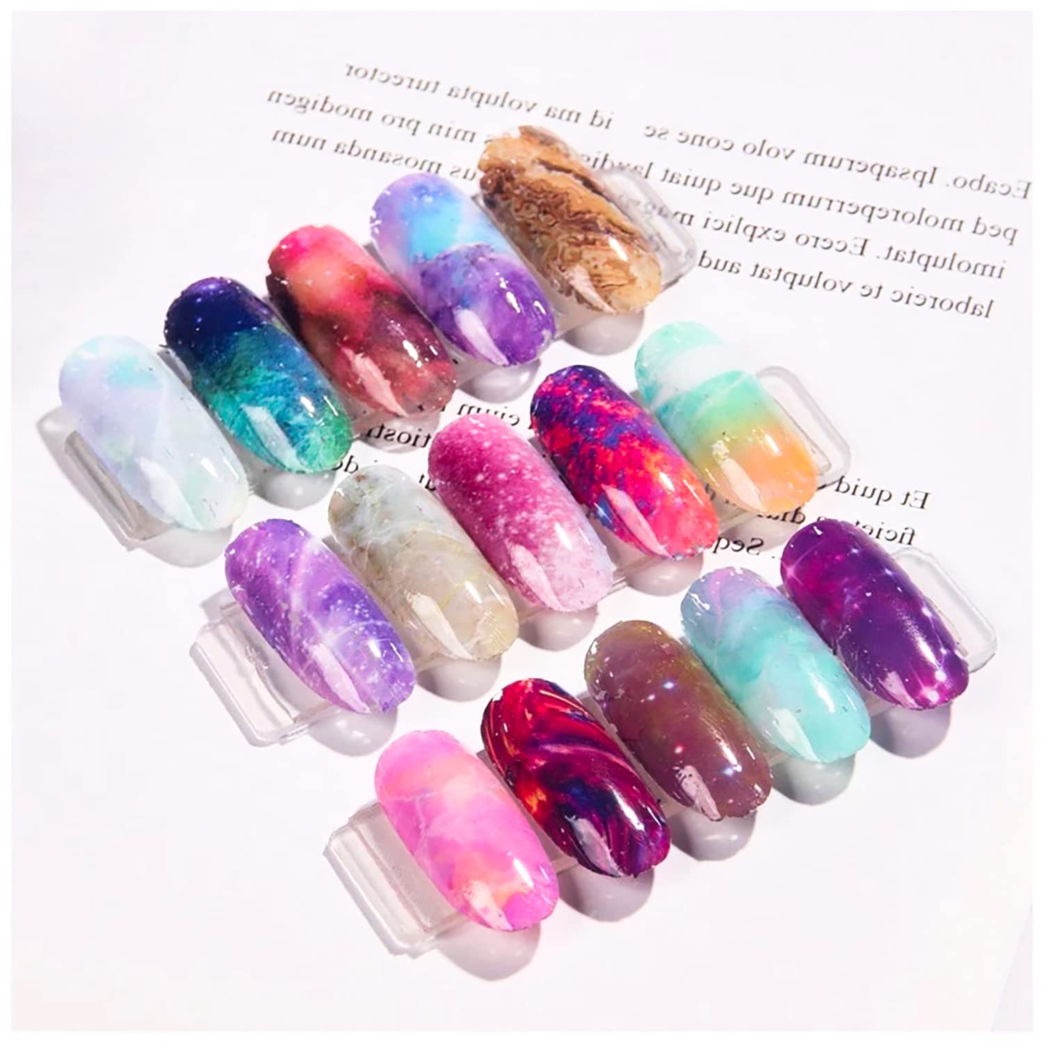 DANNEASY 150 Sheets Nail Foil Transfer Sheets - Starry Sky Laser Marble Print Nail Art Stickers & Decals for Acrylic Nails | Perfect for Salon, Home Manicure & DIY Nail Designs