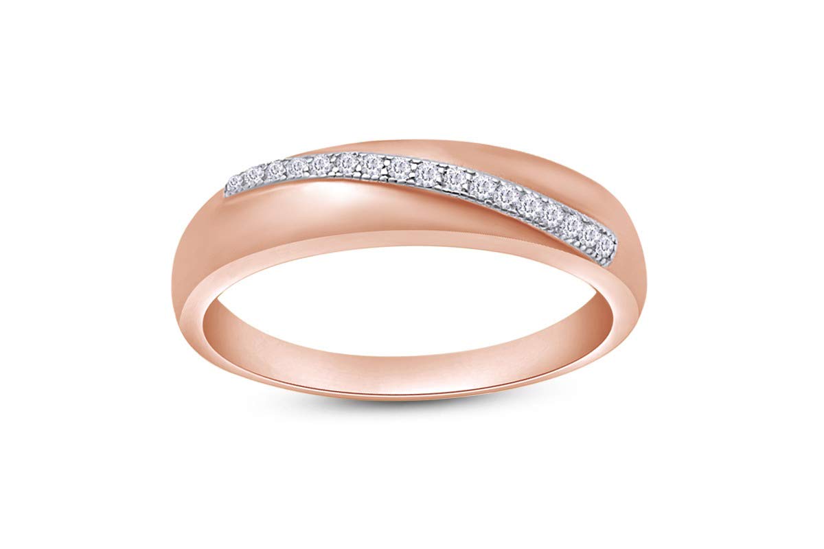 14K Gold Plated 925 Sterling Silver Men's Wedding Band Ring with Round Cut Sparkling White Cubic Zirconia - Perfect for Anniversary, Engagement & Special Occasions