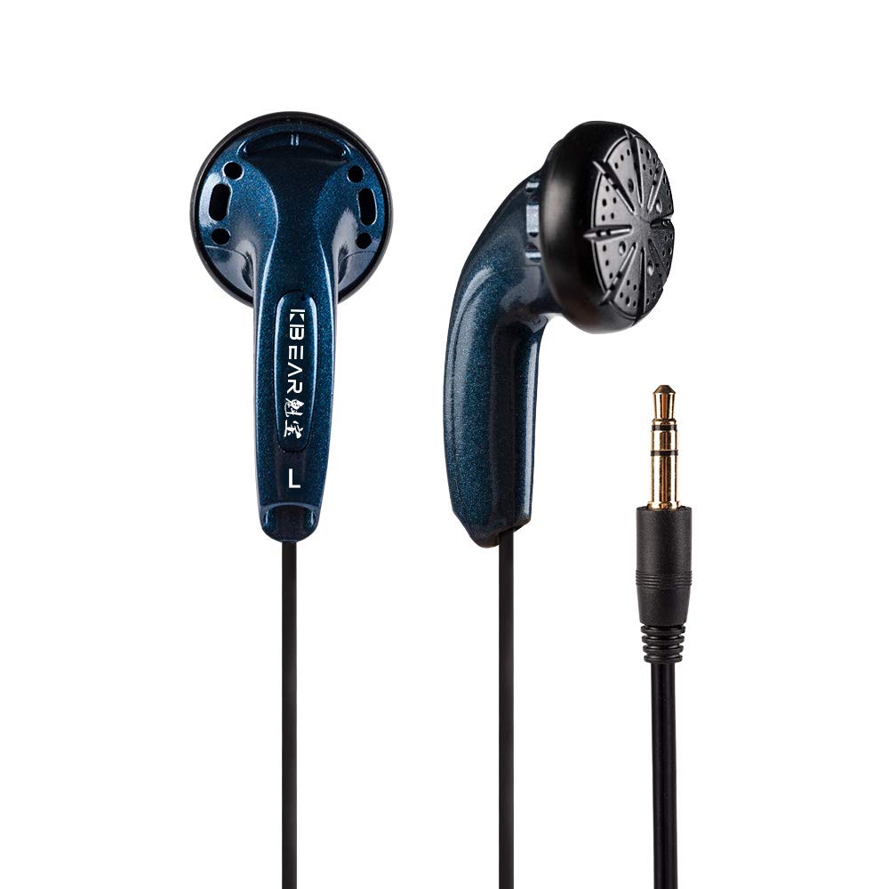 KBEAR Stellar 1DD HiFi Wired Earbuds - High Resolution Stereo In-Ear Headphones with Deep Bass, Compatible with Android Phones, Tablets, MP3 Players (Blue, No Mic) - Perfect for Music Lovers, Commuting & Workout