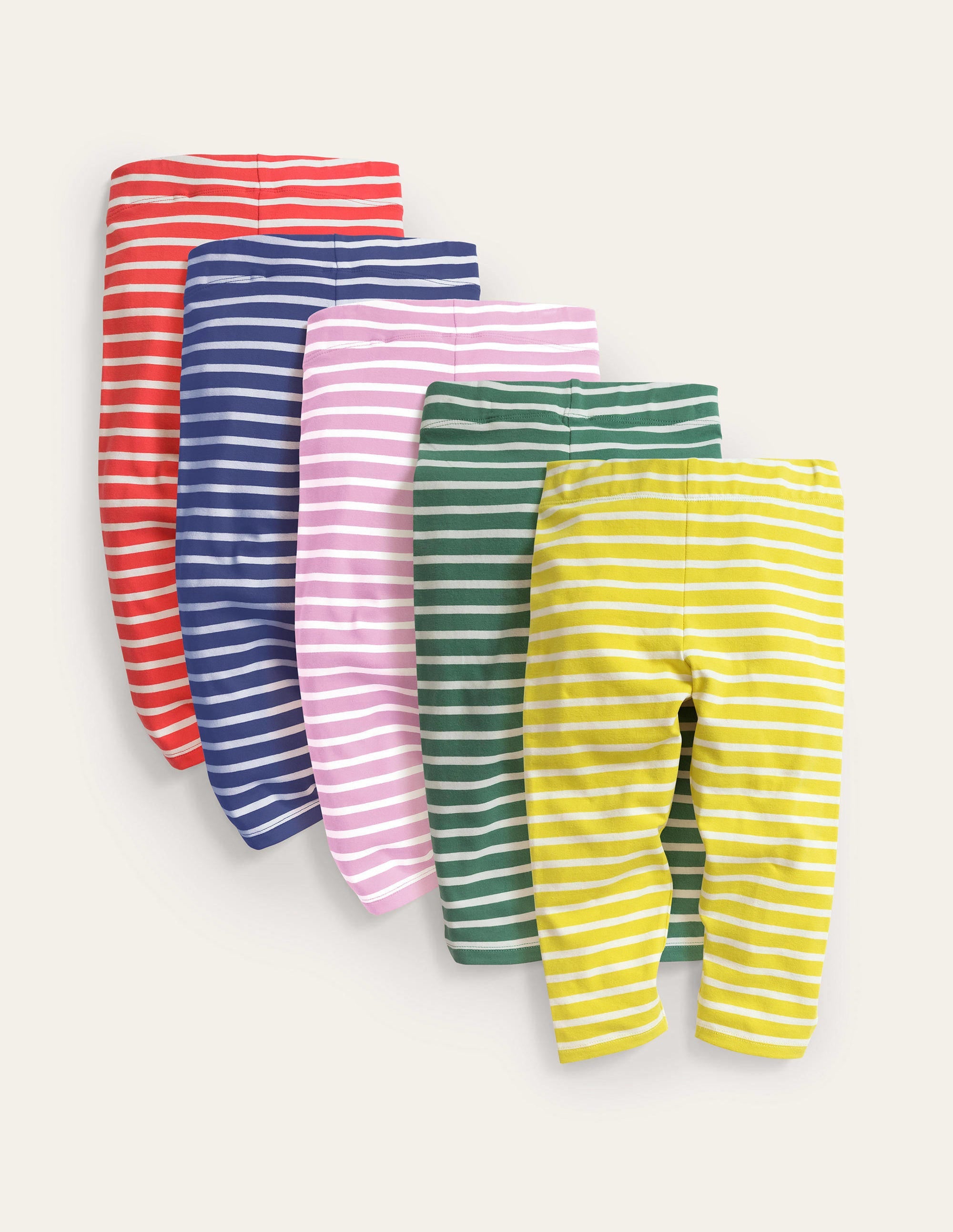 5 Pack Women's Cropped Leggings - Multi Stripe Yoga Pants for Workout, Running & Lounge Wear - High Waisted Stretchy Athletic Leggings for Women