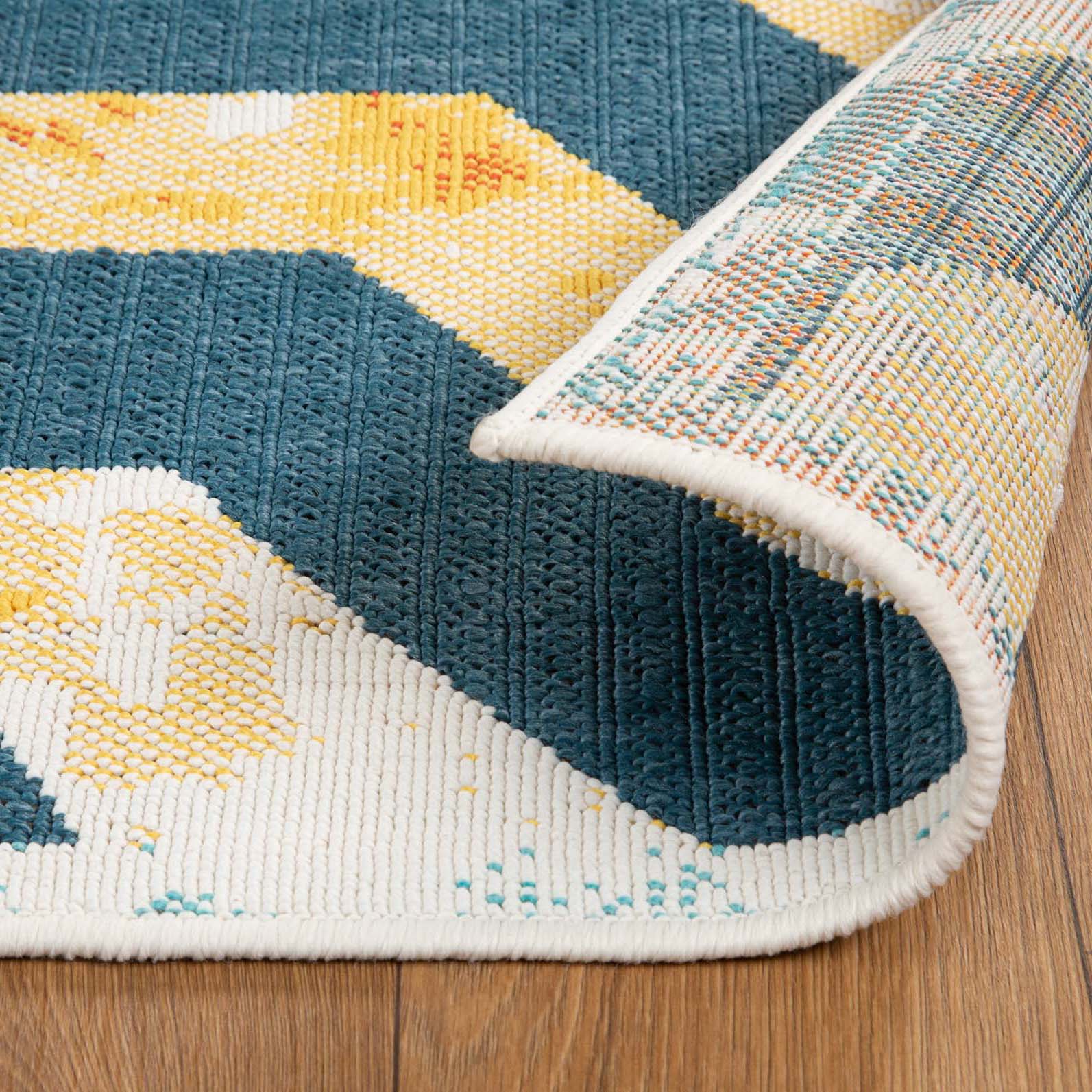 Waimea Modern Geometric Coastal Indoor Outdoor Area Rug - Stylish & Durable for Living Room, Bedroom, Patio, or Deck