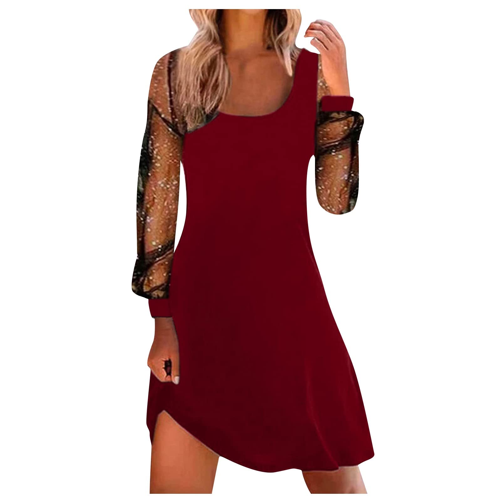 Elegant Vintage Tulle Dress for Women - Long Sleeve Square Neck Casual Spring Dress | Perfect for Date Nights, Parties & Special Occasions