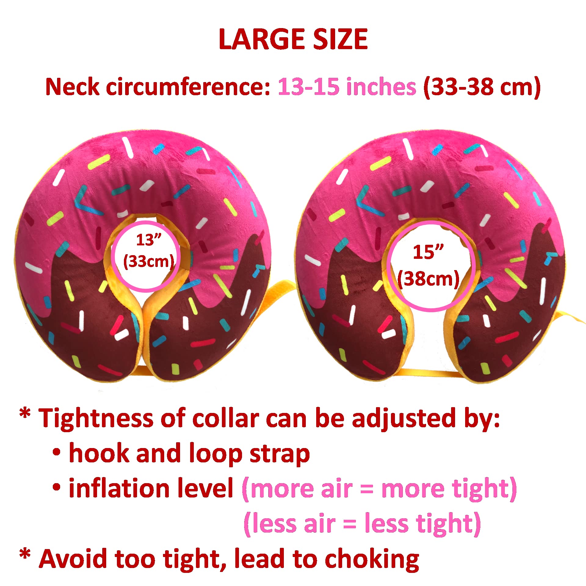 Inflatable Dog Neck Donut Collar - Large Size Elizabethan Cone Alternative for Post-Surgery Recovery - Soft Protective E-Collar for Dogs - Perfect for Wound Healing, Licking Prevention & Comfort After Spay/Neuter Surgery