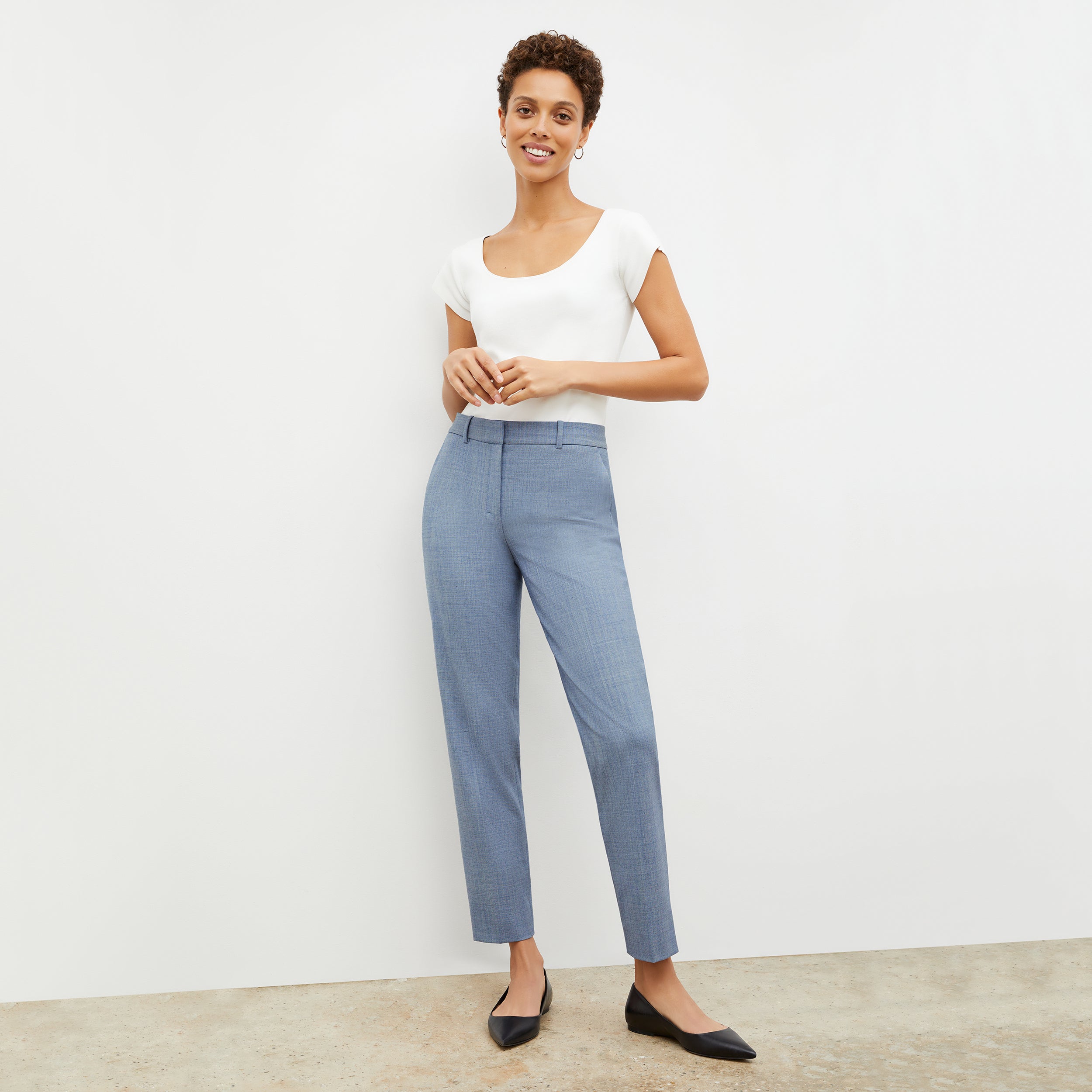 Premium Mejia Sharkskin Pants in Indigo & White - Stylish and Comfortable for Casual Wear, Office, and Outdoor Activities