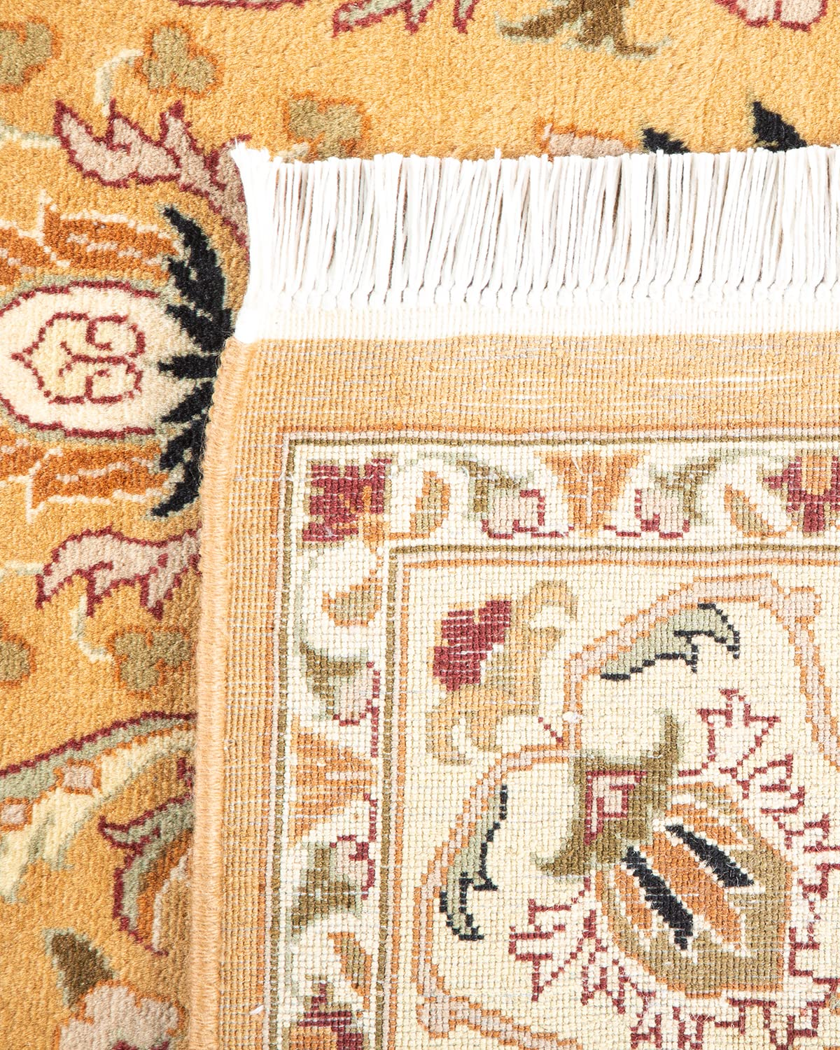 Handmade Wool Oriental Mogul Yellow 4x6 Area Rug - Traditional Hand-Knotted Design for Living Room, Bedroom & Dining Room Decor