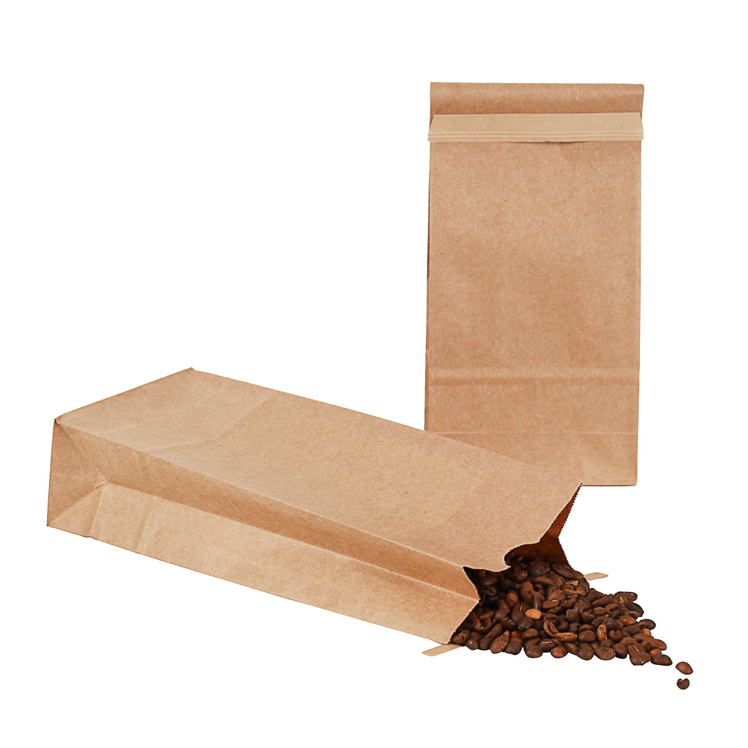Eco-Friendly Kraft Paper Coffee & Bakery Bags with Tin Tie Closure - 4.75