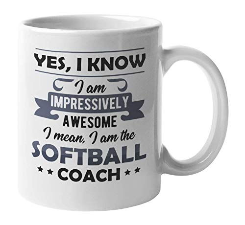 Funny Softball Coach Coffee Mug - 11oz Ceramic Tea Cup with Humorous Design - Perfect Gift for Baseball & Softball Coaches, Players, Fans - Great for Office, Home, or Team Parties