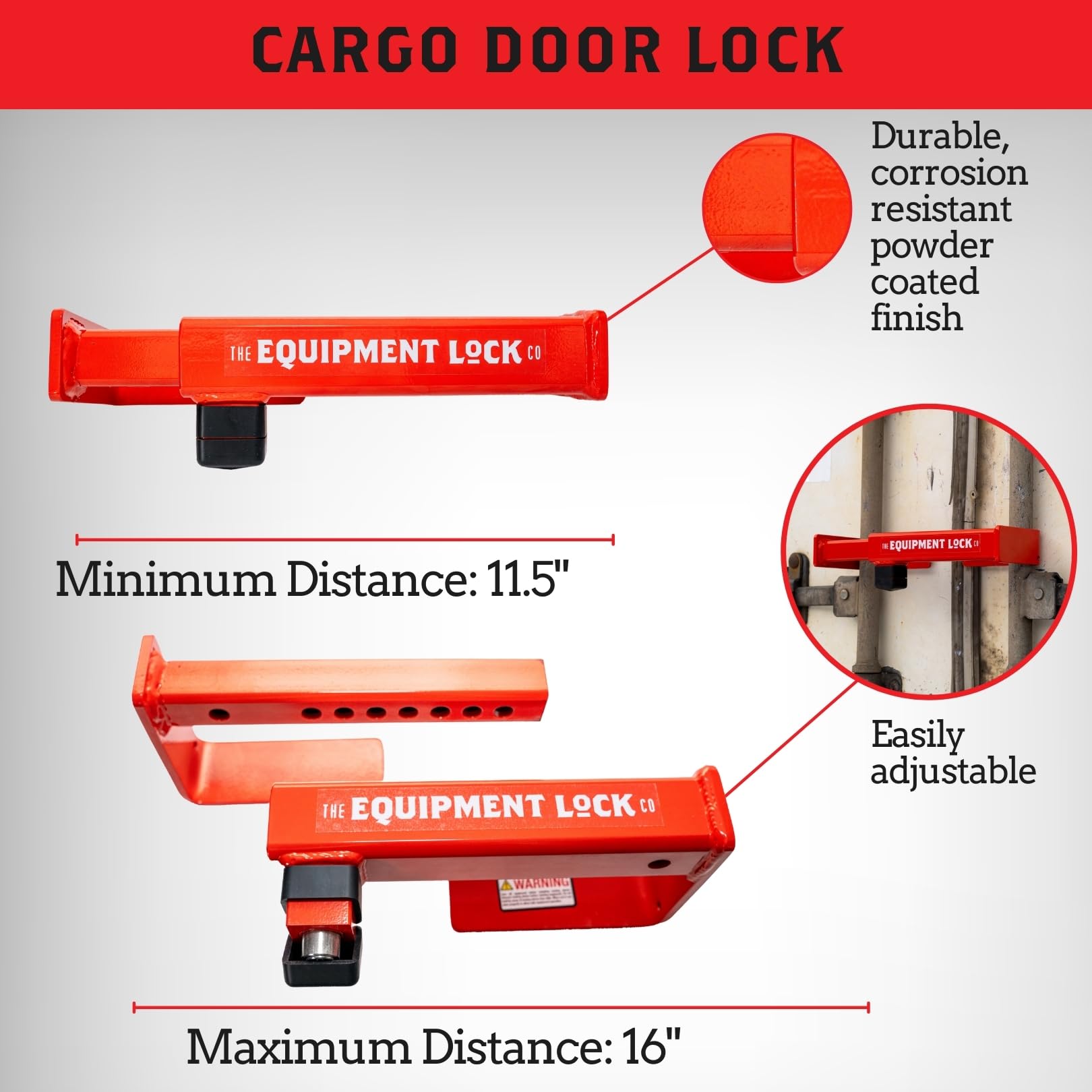 High Security Equipment Lock & Cargo Door Lock - Powder Coated Steel Semi Trailer Door Lock | Heavy Duty Truck Accessories & Trailer Security (Keyed Differently) | Ideal for Semi Trucks, Trailers, and Commercial Vehicle Protection