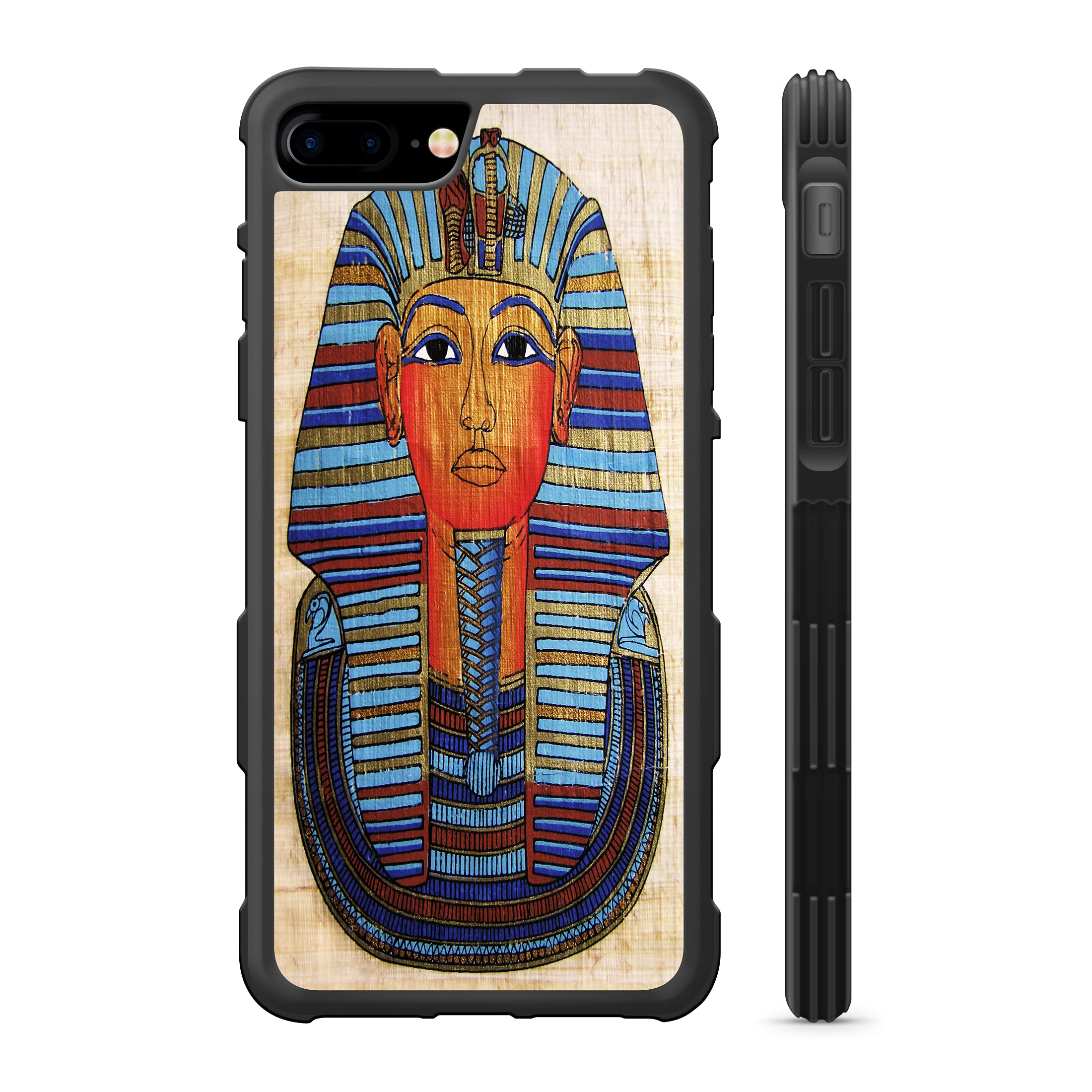 Egyptian Pharaoh Design Shockproof Rubber Phone Case for iPhone 6 Plus/7 Plus/8 Plus - Durable Protection with Stylish Ancient Theme | Perfect for Daily Use, Travel & Gift Giving