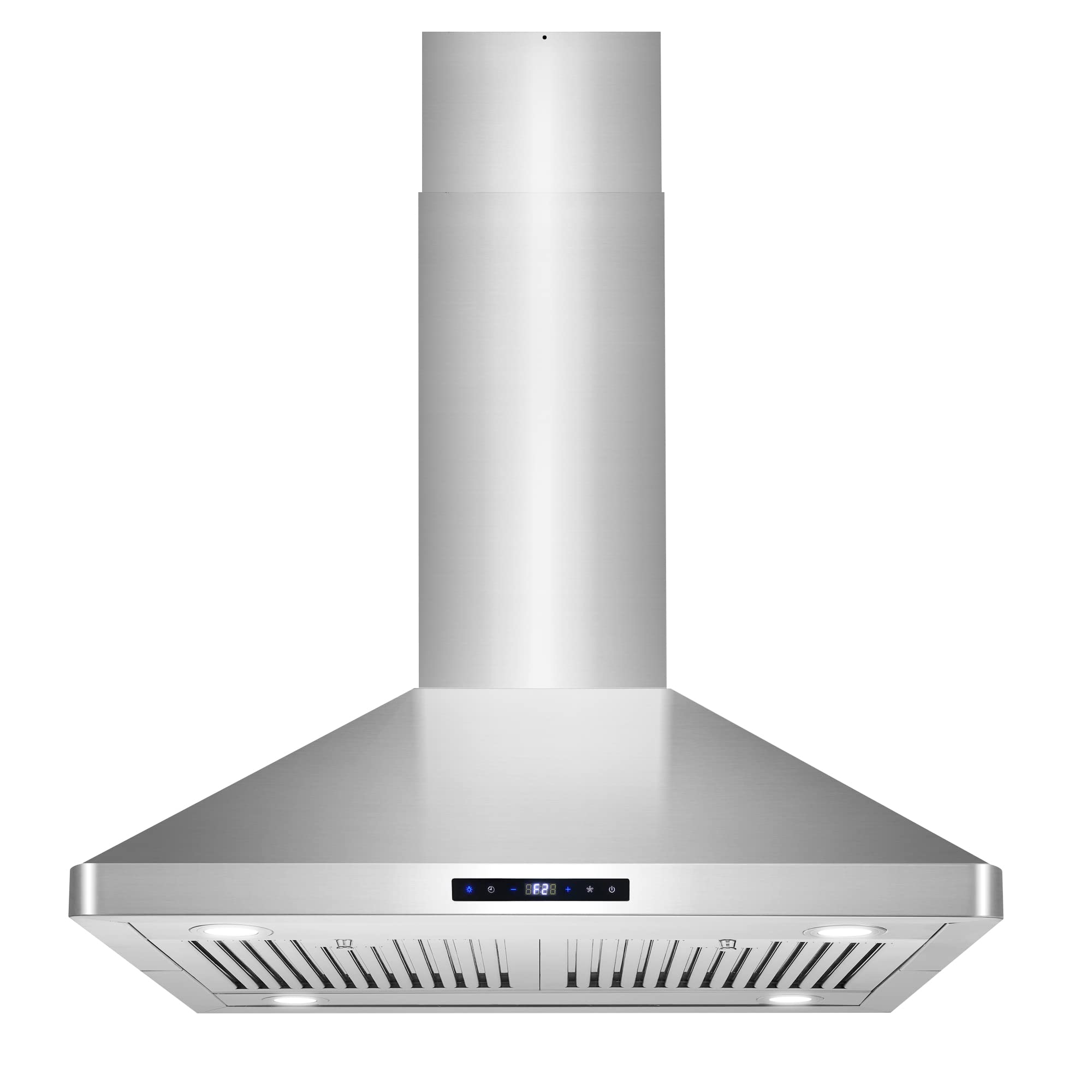 COSMO COS-63ISS75 30-inch Stainless Steel Ducted Island Range Hood - 380 CFM, Soft Touch Controls & LED Lights - Perfect for Modern Kitchen Islands & Open Concept Homes