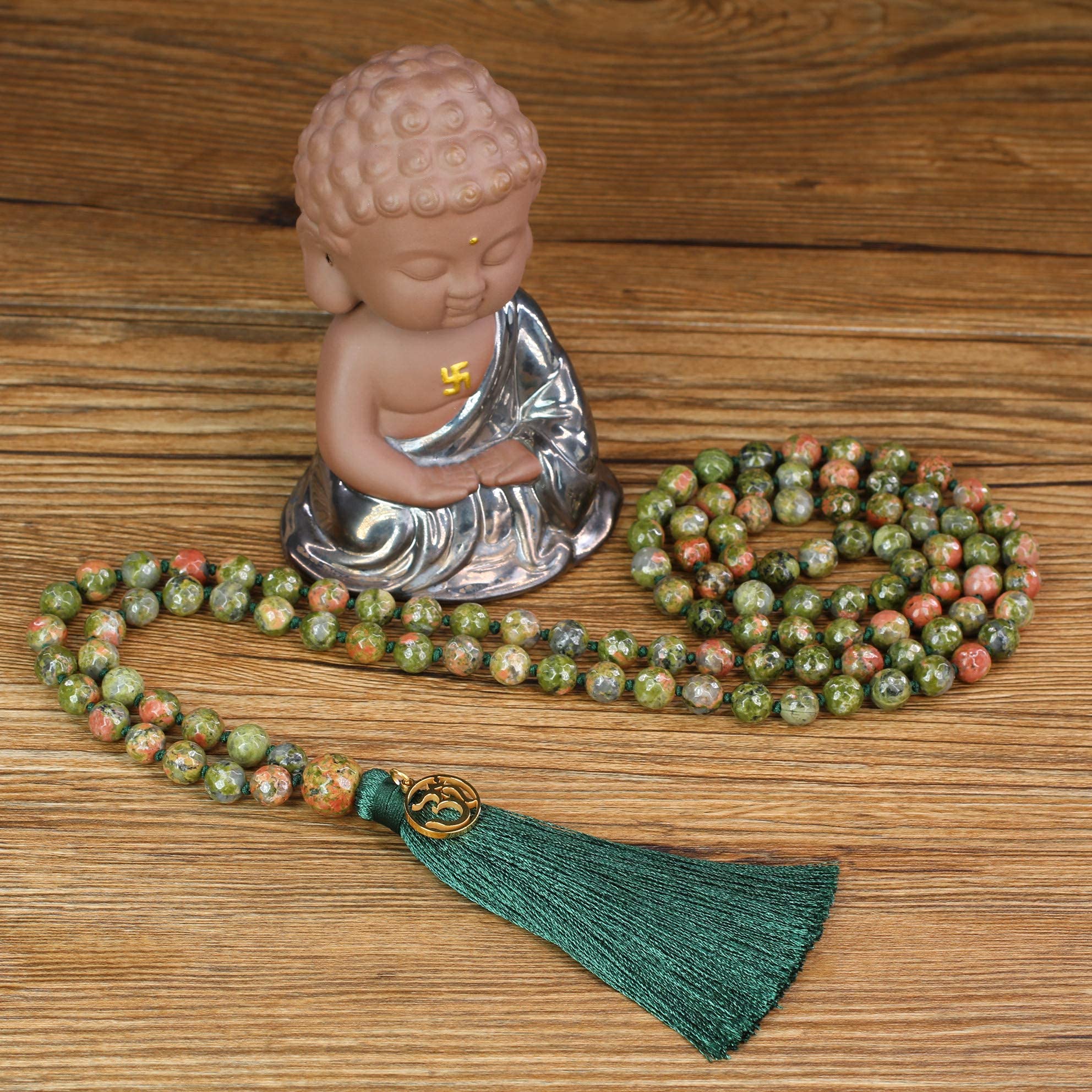 COAI OM Charm Mala Beads Necklace for Yoga & Meditation