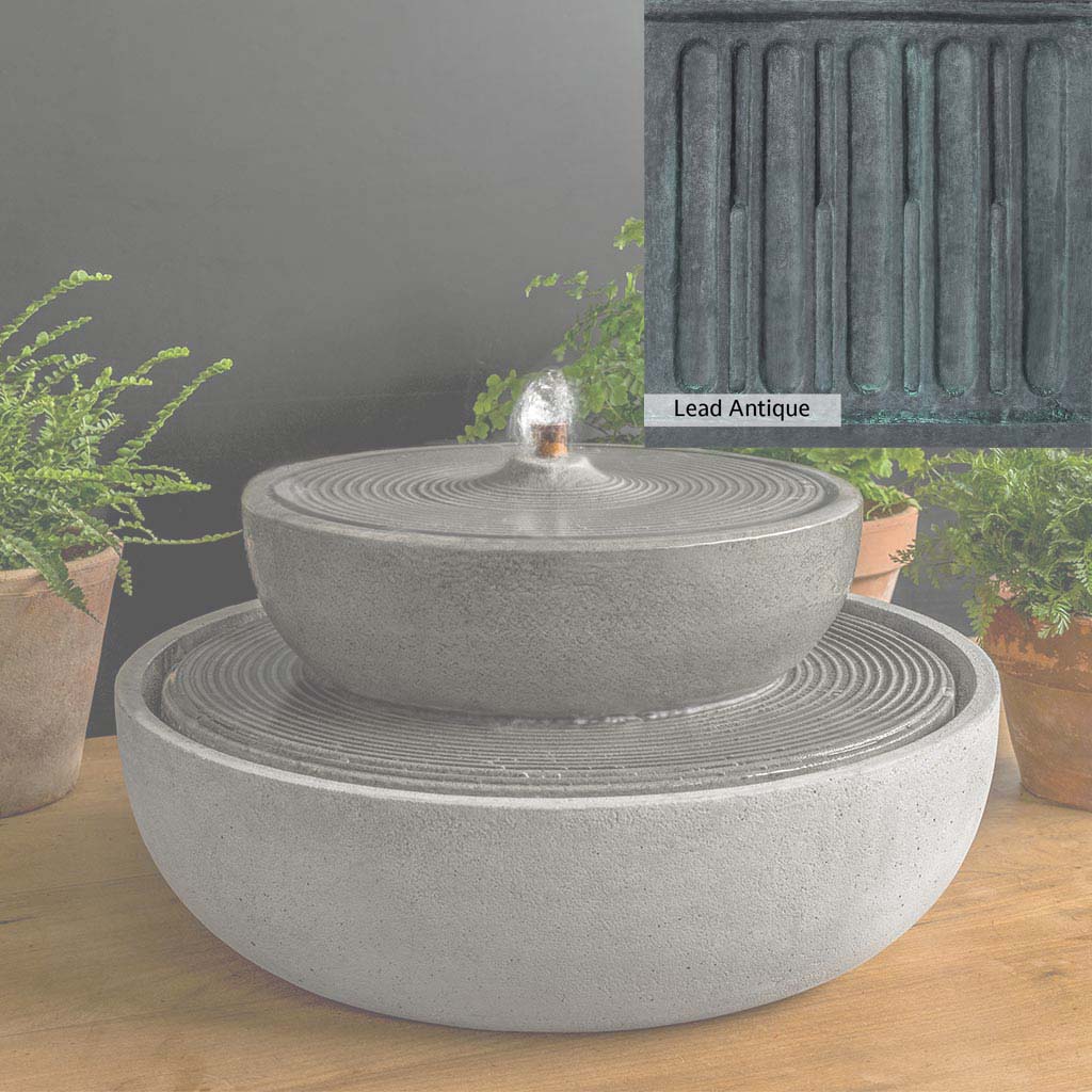 Campania International Lunas Fountain - Outdoor Garden Water Feature with LED Lights for Patio, Yard, and Landscape Decor