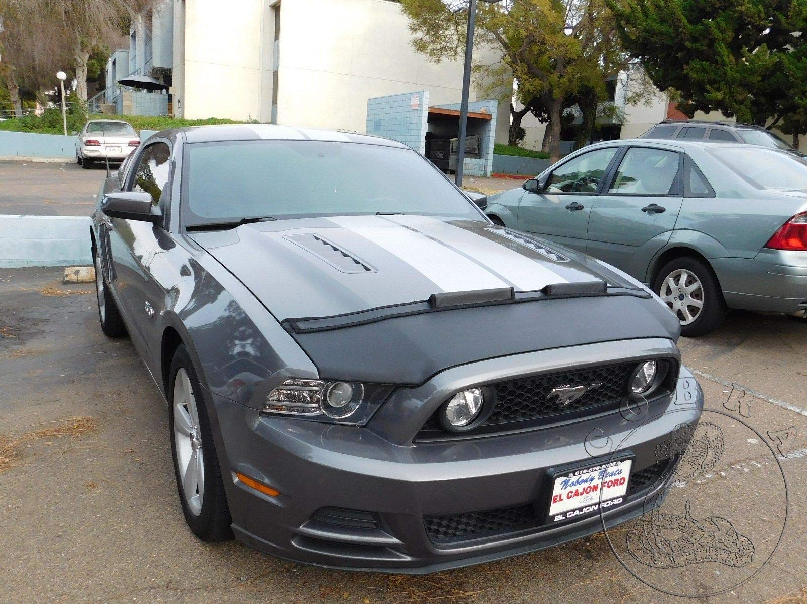 2013-2014 Ford Mustang GT Car Hood Mask Bonnet Bra - Protective Cover for Dust, Rocks & Road Debris - Perfect for Road Trips & Car Shows