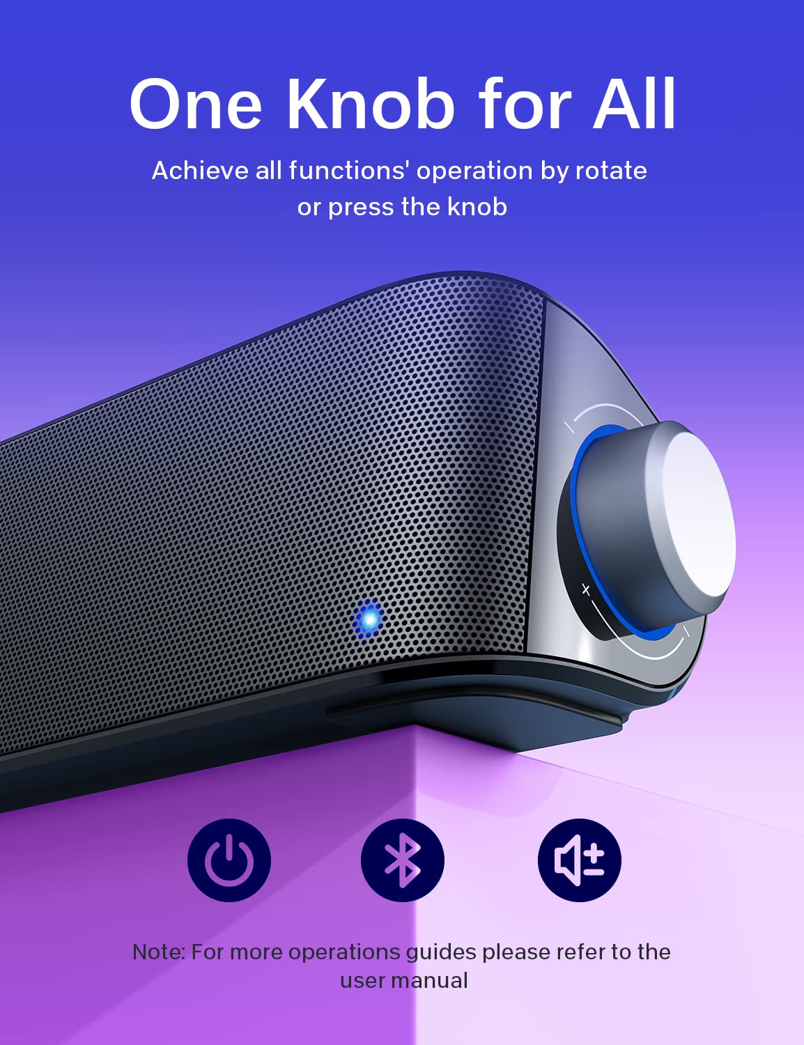 HiFi Sound Quality Computer Sound Bar - USB Powered PC Speakers with Bluetooth 5.0 & 3.5mm Aux-in for Desktop, Laptops, PCs, Phones, Tablets, Xbox - Ideal for Gaming, Home Office, and Entertainment