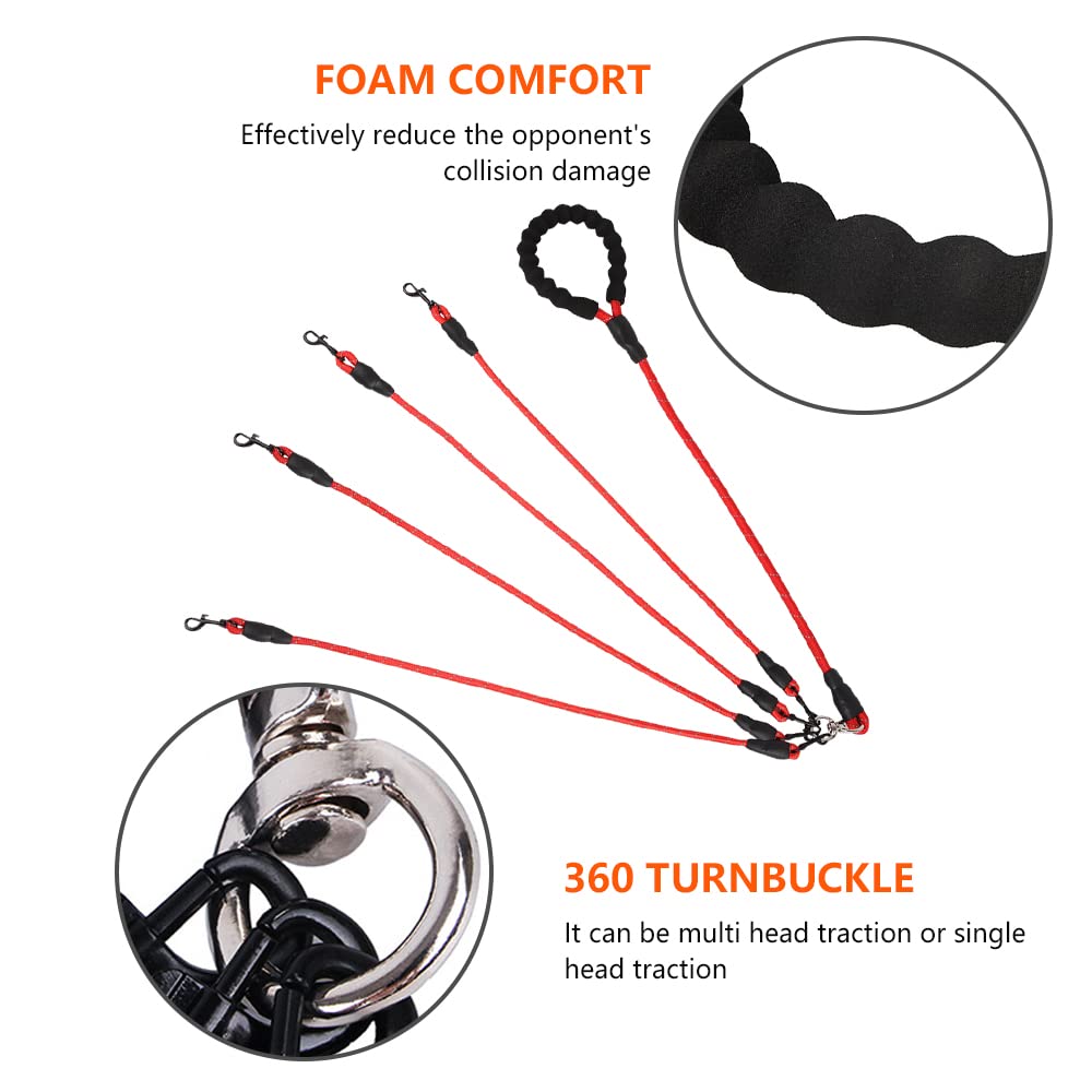 **4-in-1 Reflective Dog Leash Set – Tangle-Free 360° Swivel, Comfortable & Durable for Large, Medium & Small Dogs (Red) – Perfect for Walking, Training & Multi-Dog Owners**