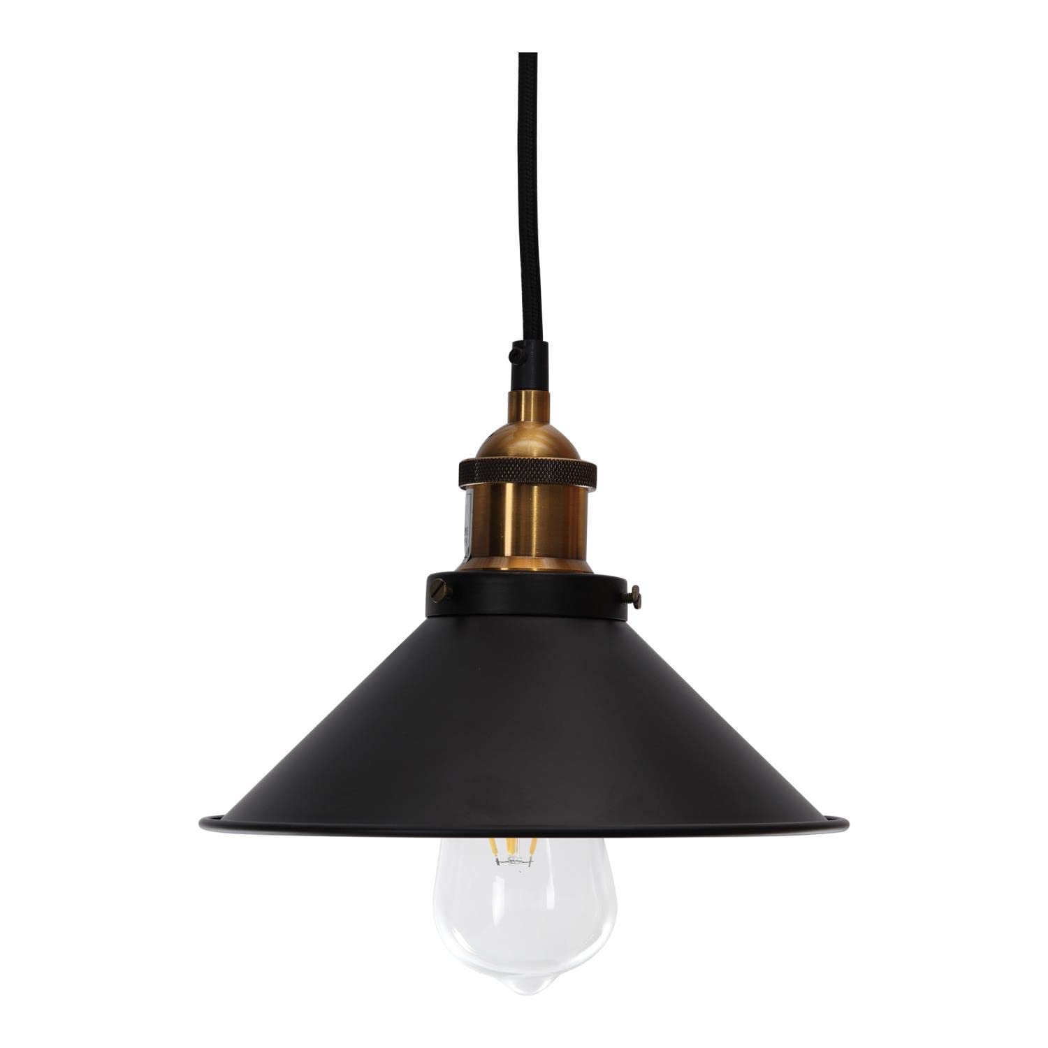 Moe's Home Collection Black Renata Pendant Light - Iron & Aluminum Modern Ceiling Fixture for Dining Room, Kitchen Island, or Bedroom Lighting