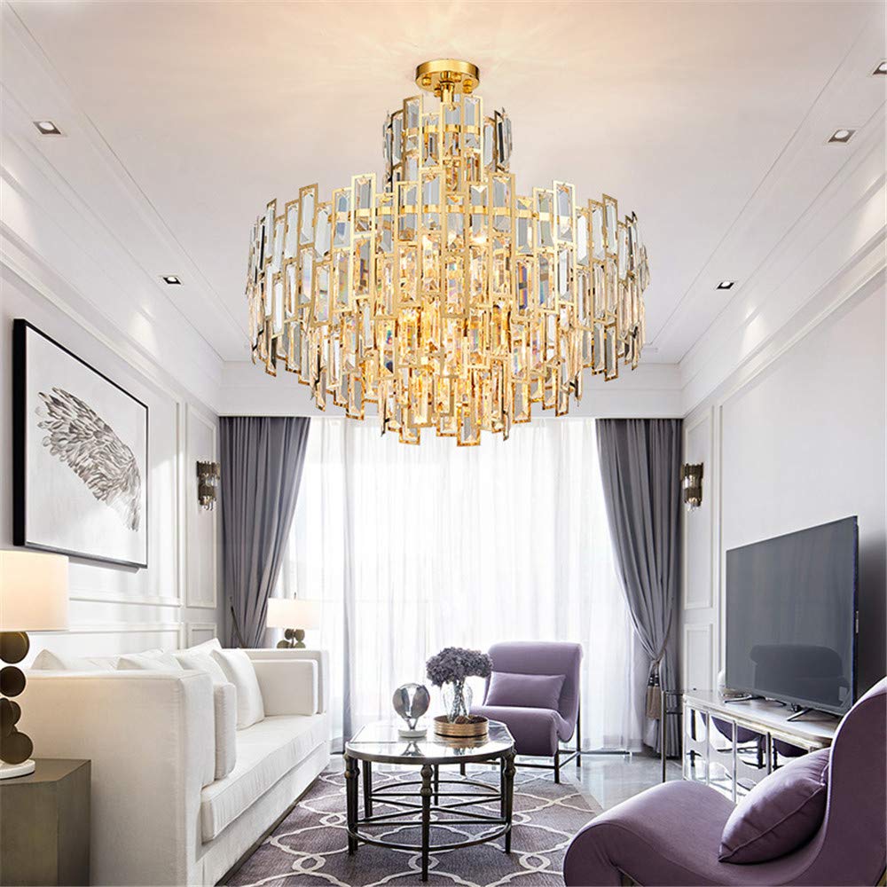 RUNNUP 13-Light Gold Crystal Tiered Pendant Chandelier - 31.5