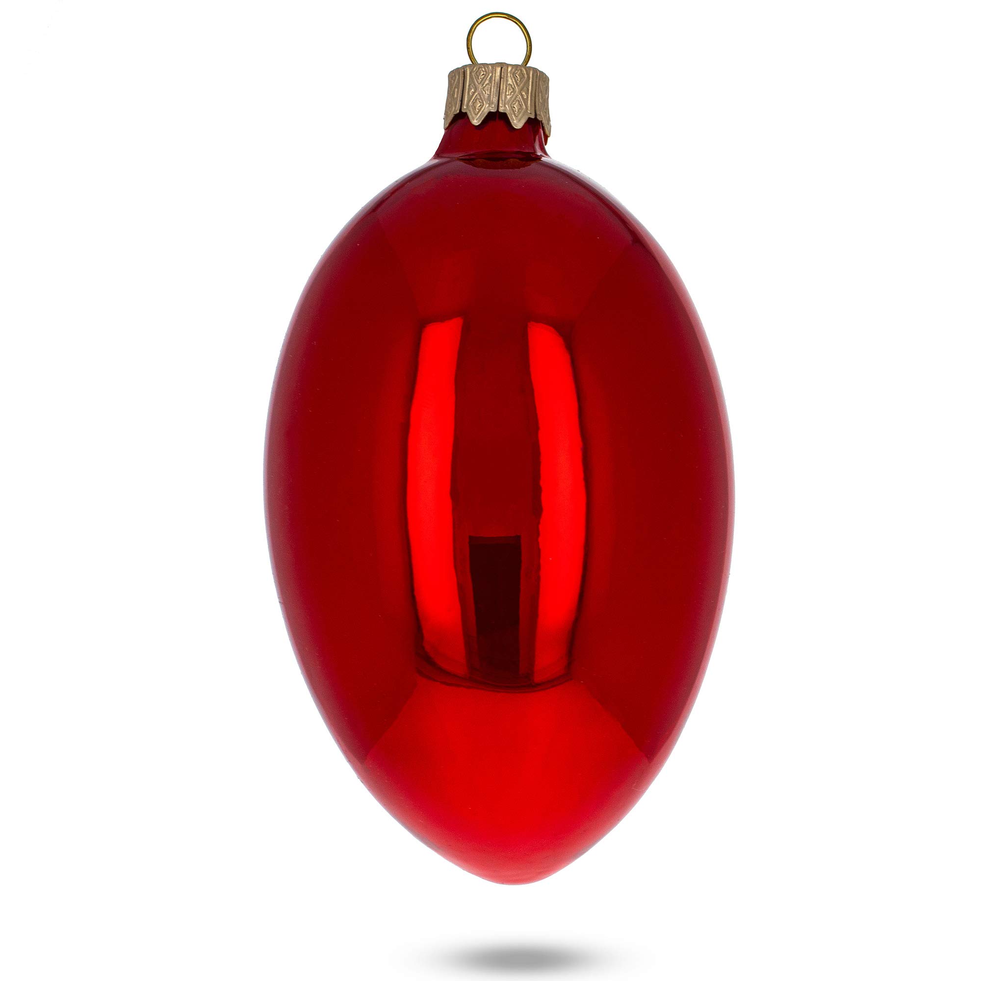 6-Pack 4-Inch Red Glossy Glass Easter Egg Ornaments - Perfect for Christmas Tree Decorations, Easter Basket Fillers, and Holiday Home Decor