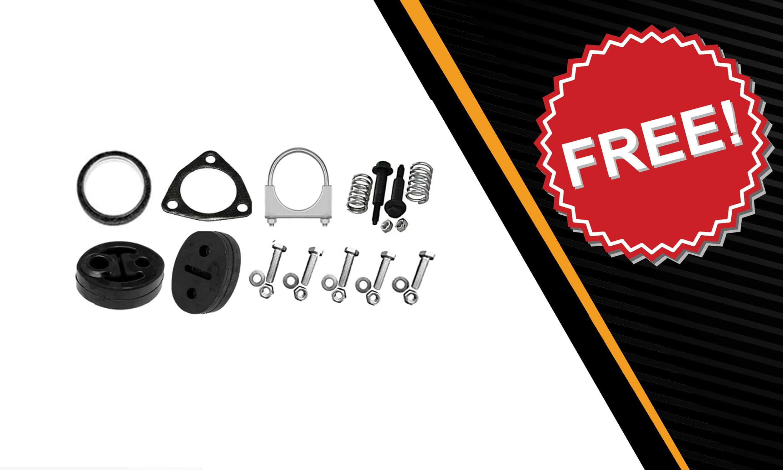 High-Quality Stainless Steel Resonator & Muffler for Honda CR-V 1997-2001 2.0L - Includes Free Gaskets, Clamps, Hangers & Spring Bolt Kit - Perfect for Exhaust System Repair & Performance Upgrade