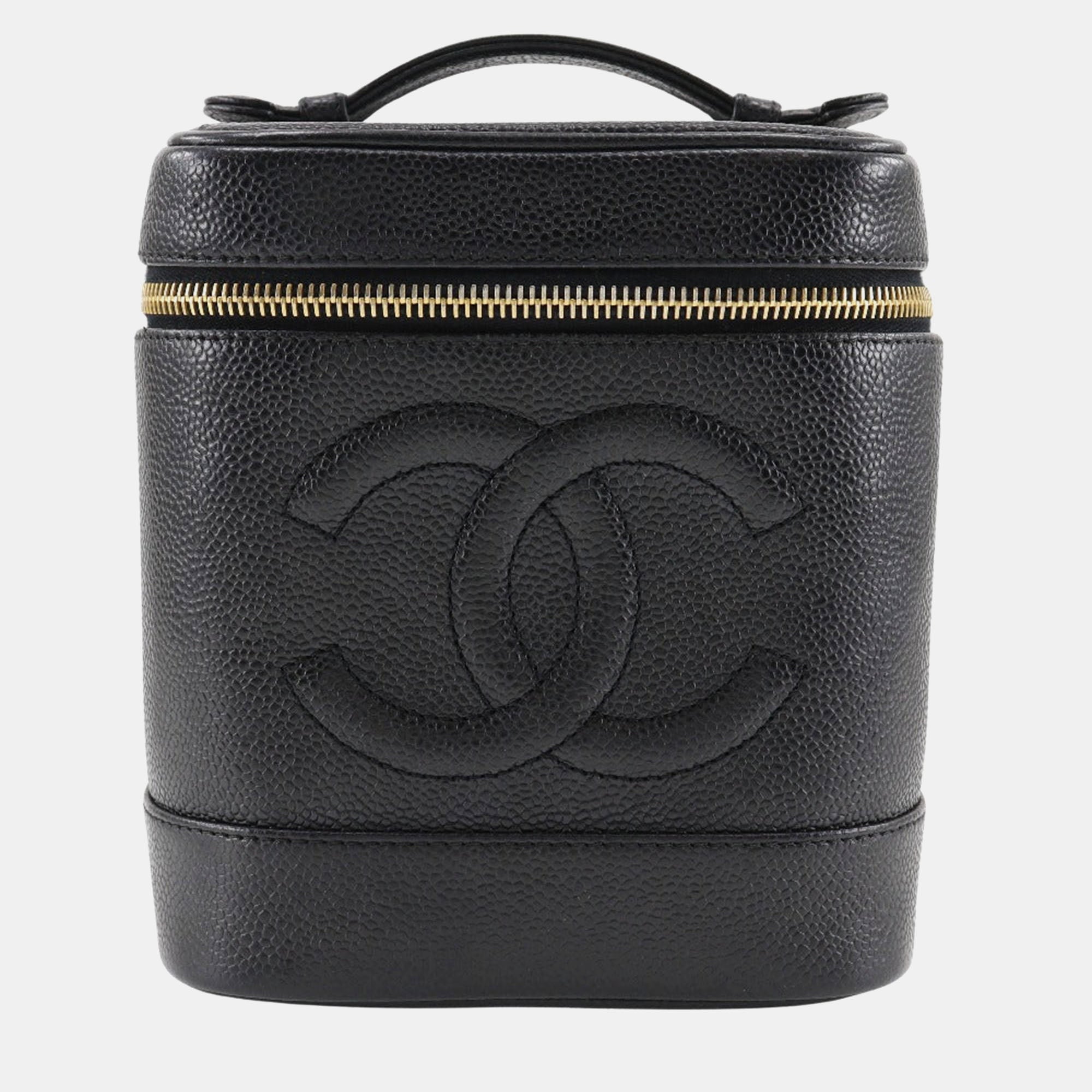Luxury Black Caviar Leather Timeless Vanity Bag - Designer Handbag for Women | Perfect for Evening Parties, Weddings & Special Occasions