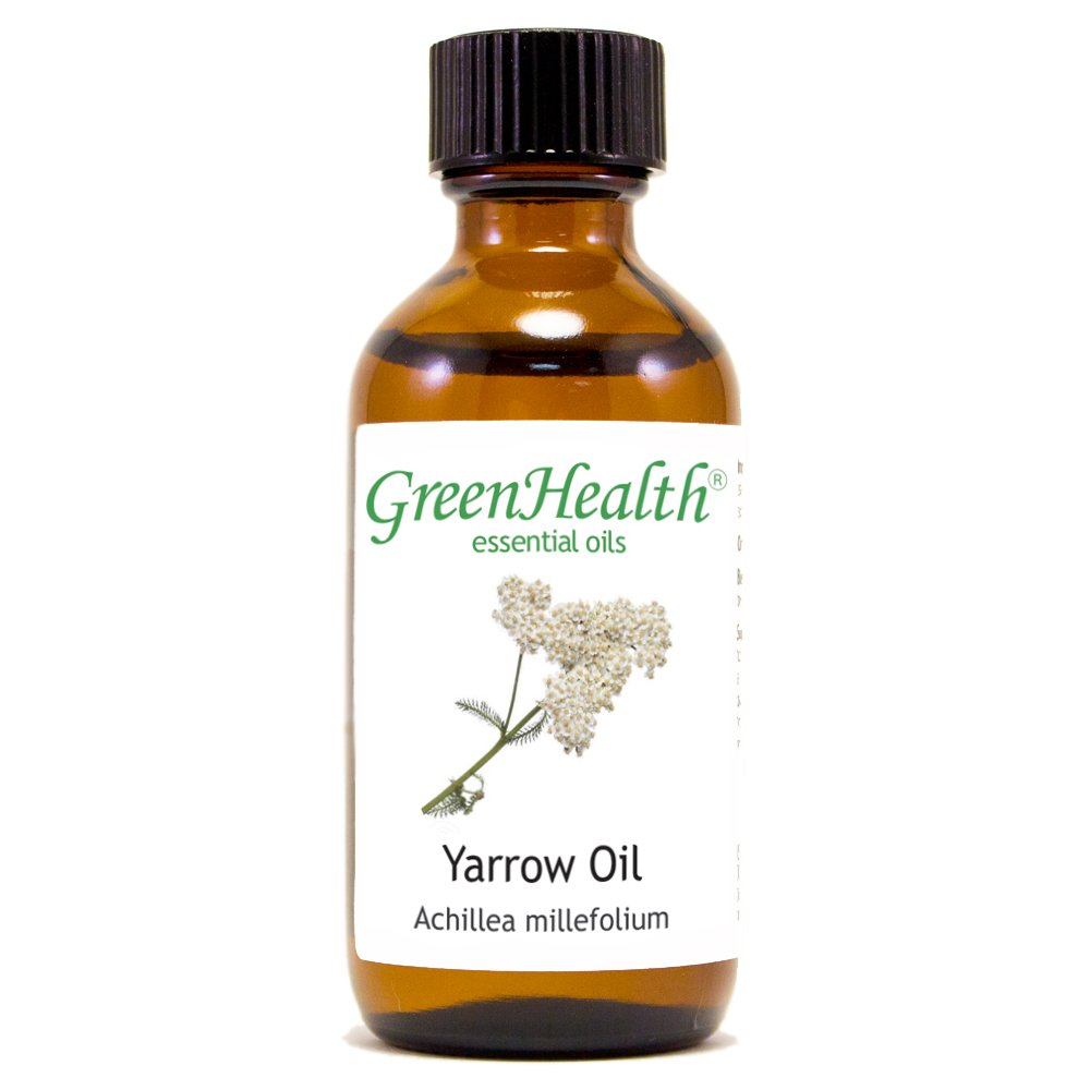 2 oz Yarrow Essential Oil 100% Pure & Natural, Therapeutic Grade for Aromatherapy, Massage, Skin Care & Relaxation - GreenHealth Brand | Perfect for Diffusers, DIY Beauty & Home Spa Treatments